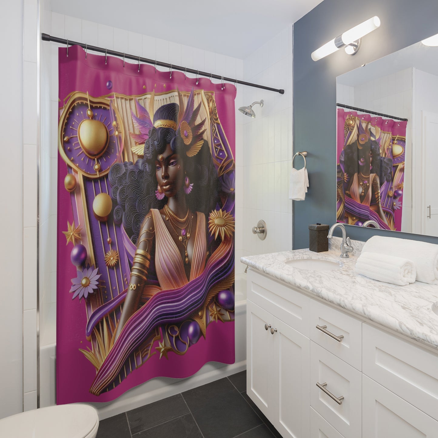 B.M.D Celestial Goddess Shower Curtains (fuchsia)