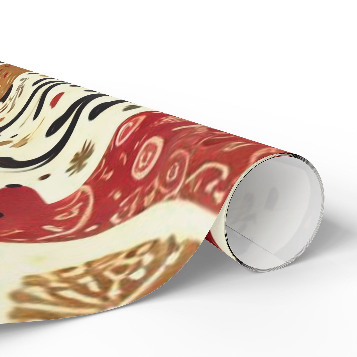 B.M.D Reindeer Folk Art Wrapping Paper Roll — Festive Scandinavian Holiday Gift Wrap