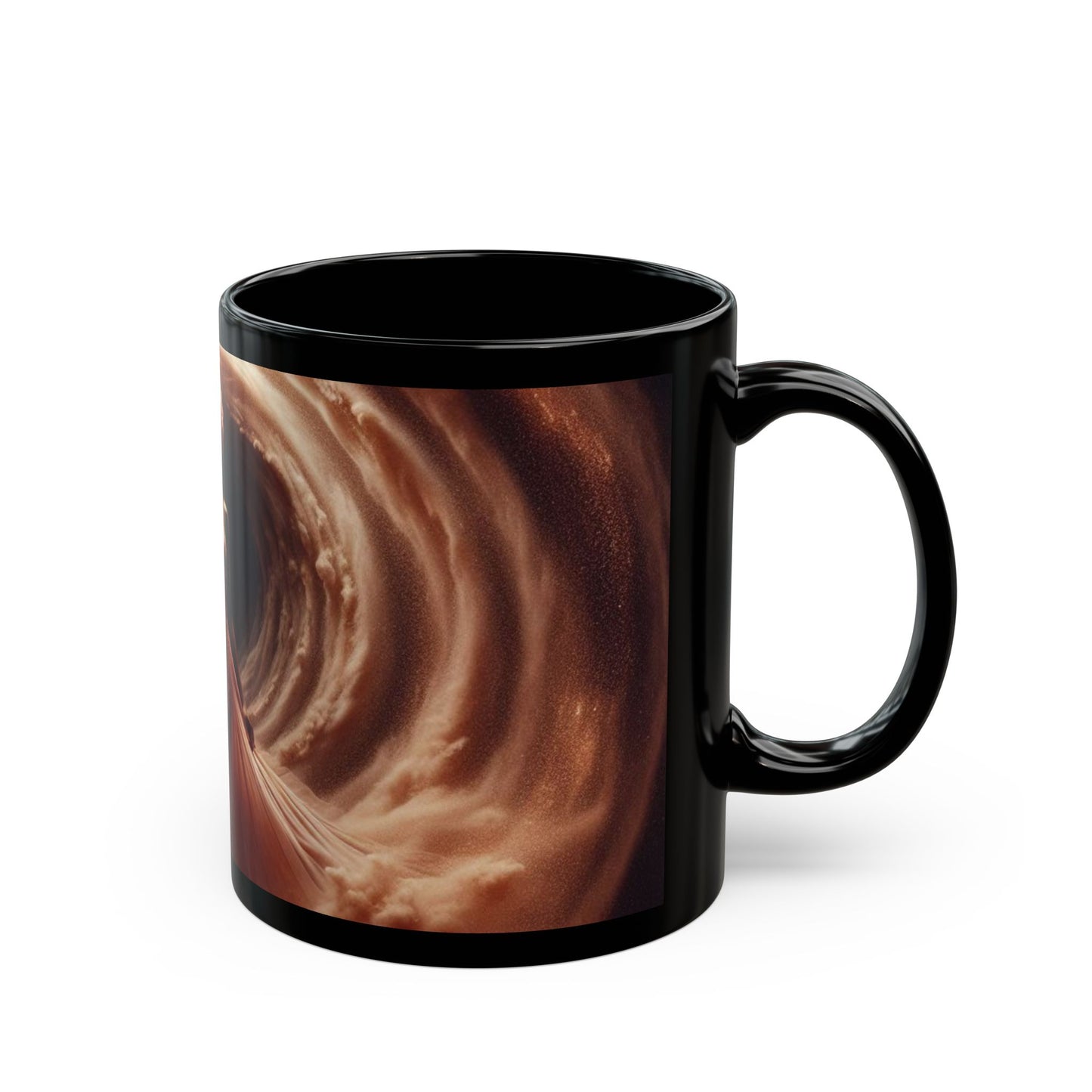 B.M.D Powerful Woman Walking Through the Storm Effortlessly & Elegantly- Fantasy Black Mug, Artistic Coffee Cup, Unique Gift for Dreamers, Home Decor, Art Lover's Mug, Perfect for Birthdays & Holidays