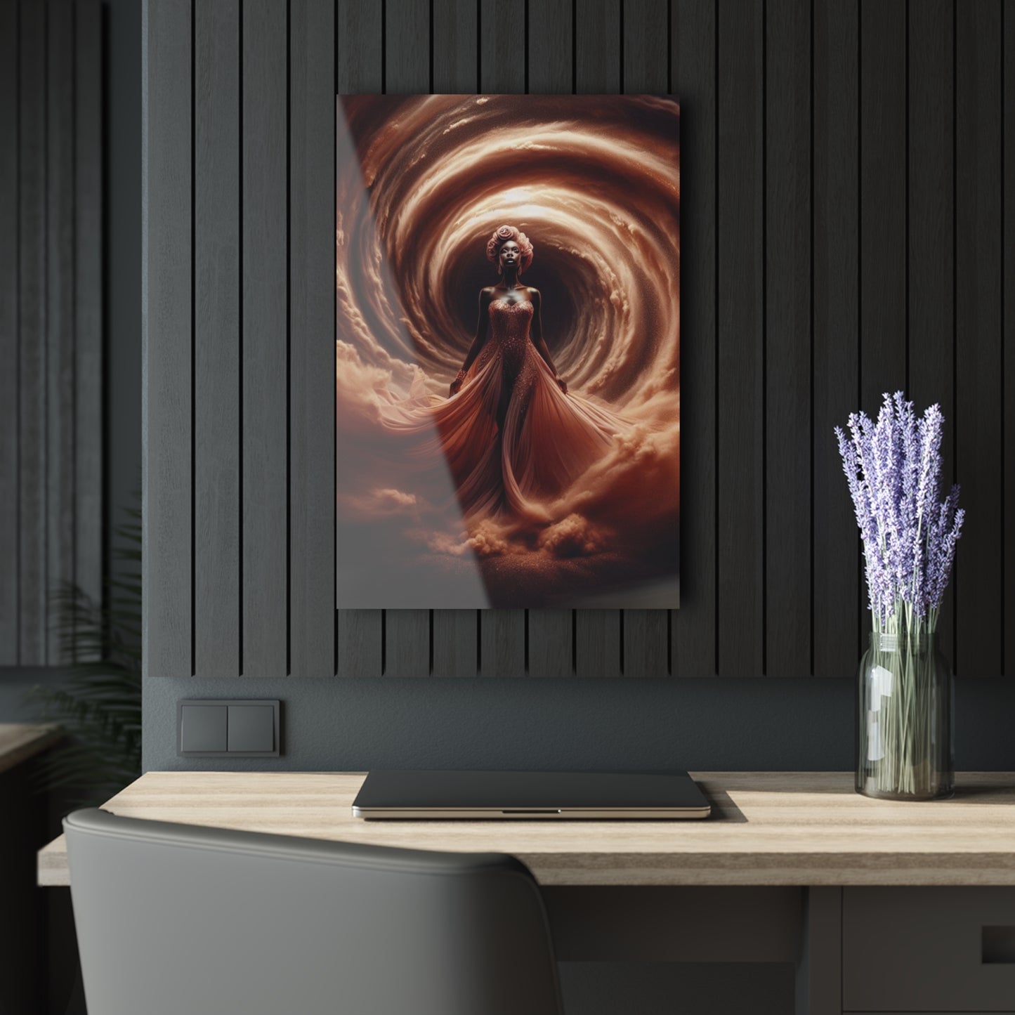B.M.D Elegant Quiet Storm Wall Art Acrylic Prints (French Cleat Hanging)