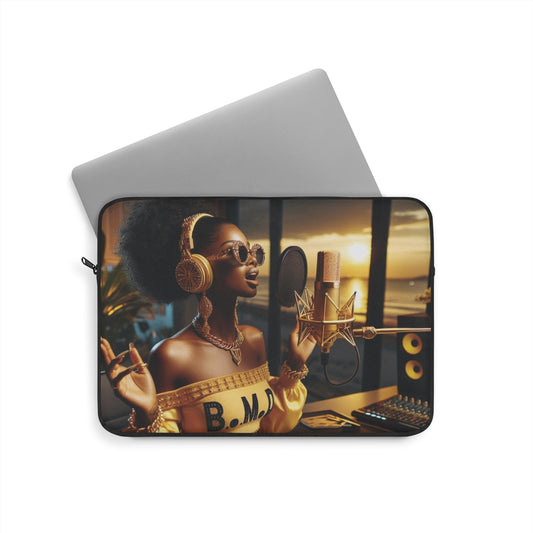 B M.D Stylish Laptop Sleeve for Music Lovers, Art-Inspired Tech Case, Unique Gift for Creatives, Fashionable Carrying Case