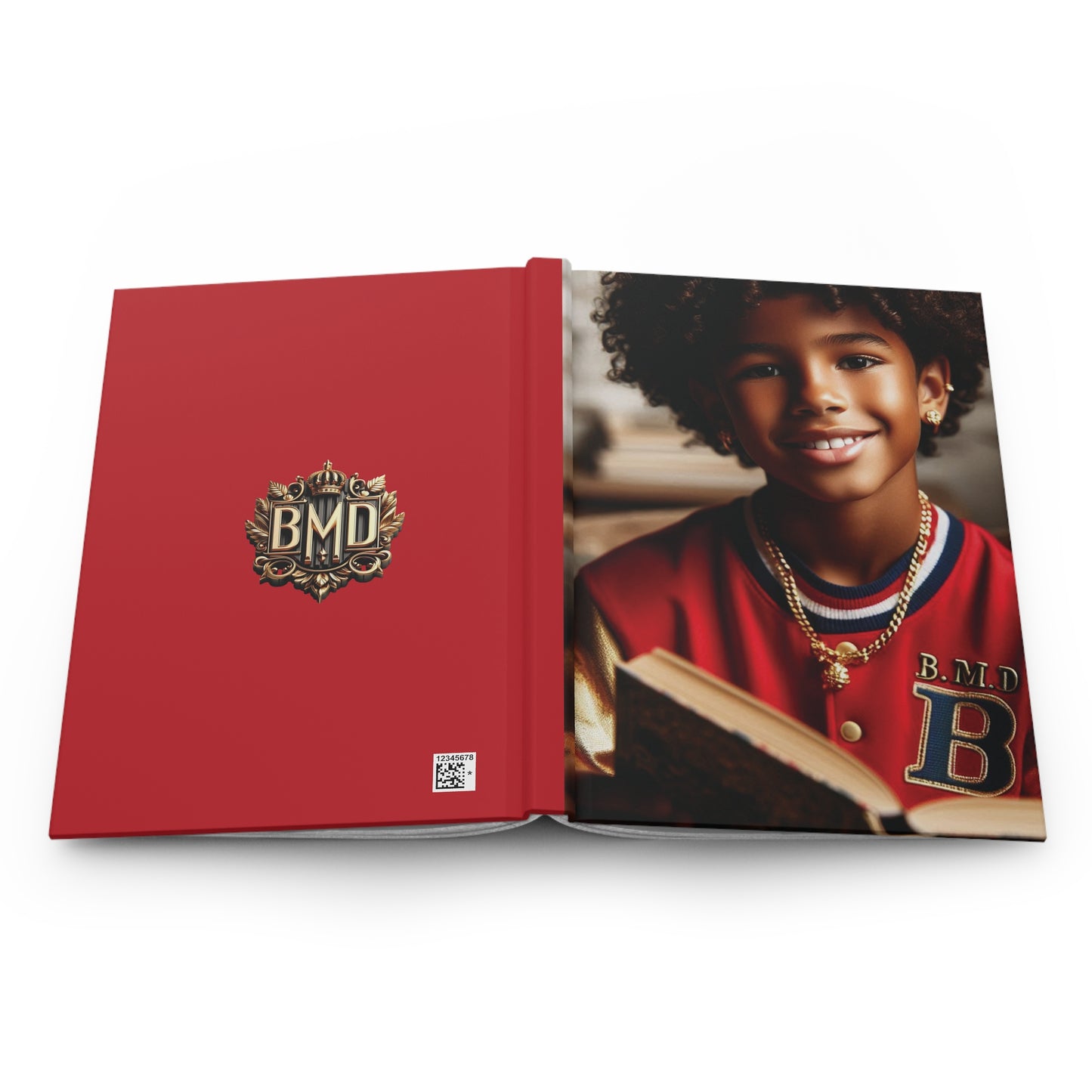 B.M.D Stylish Hardcover Journal for Kids, Boys' Diary, Fun School Supplies, Personal Notebook, Unique Gift for Young Writers (pic 4 red)