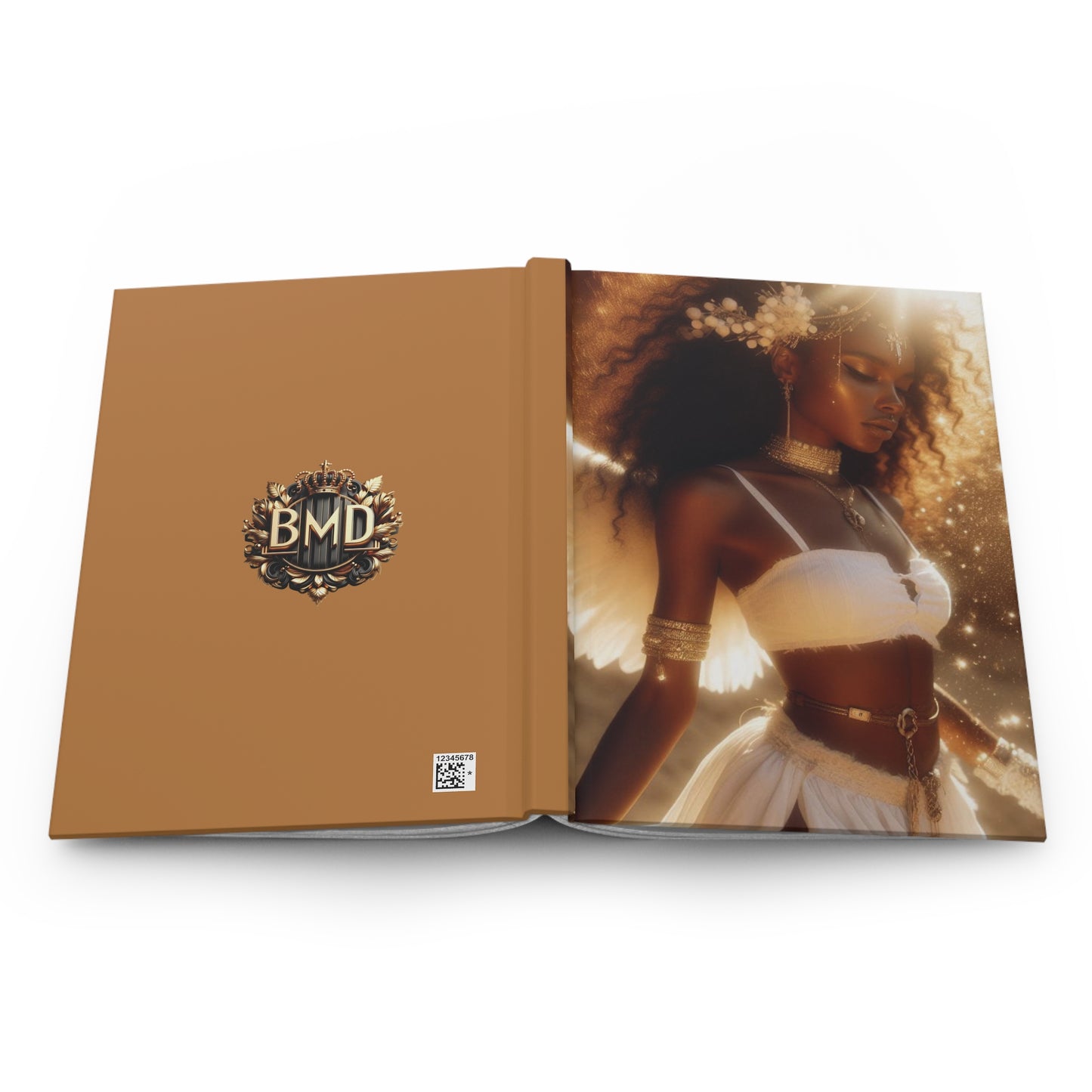 B.M.D Elegant Afrocentric Hardcover Journal, Inspirational Notebook, Gift for Her, Writing Journal, Ethereal Art Design (pic 1)