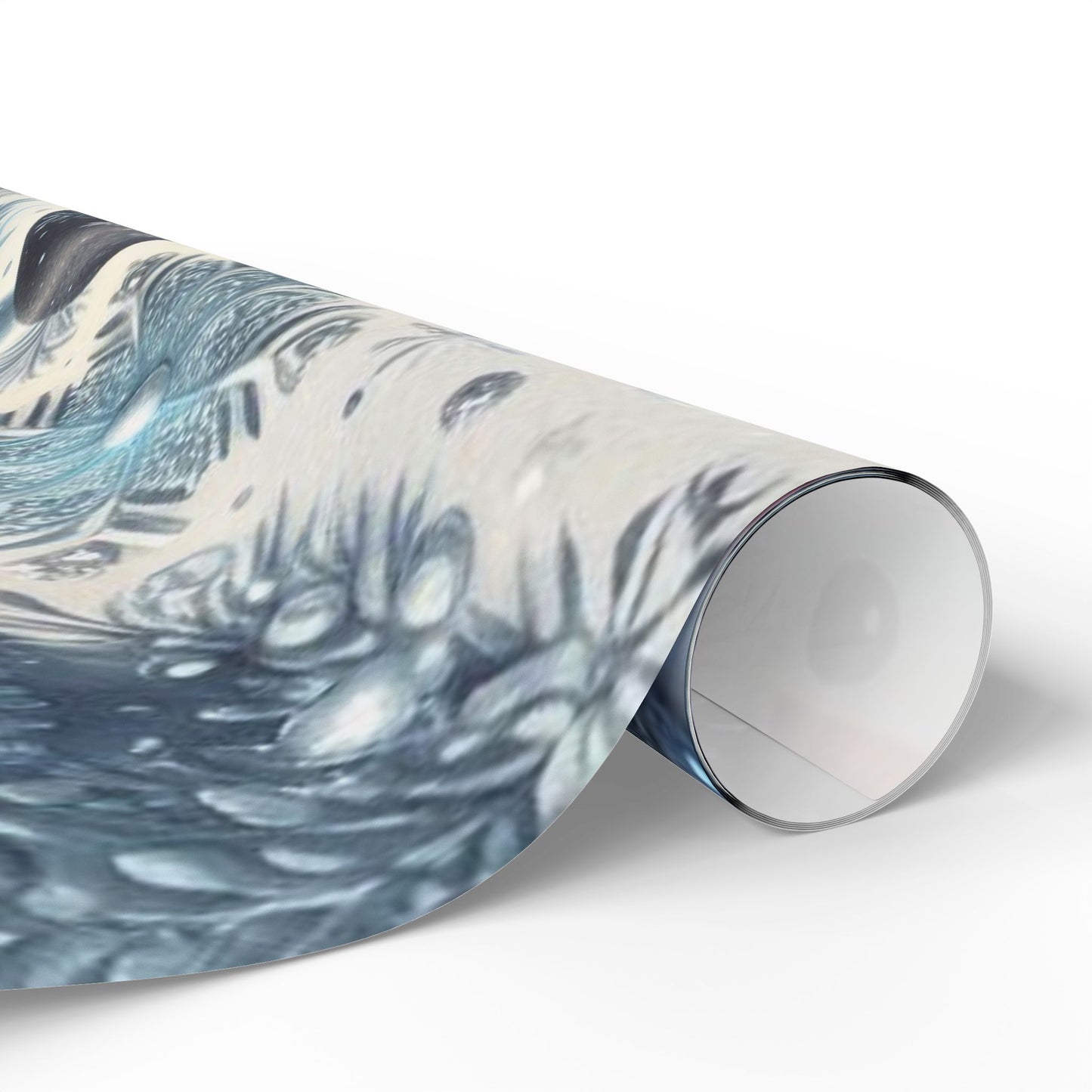 B.M.D Snowman Wrapping Paper Roll — Blue Winter Holiday Gift Wrap