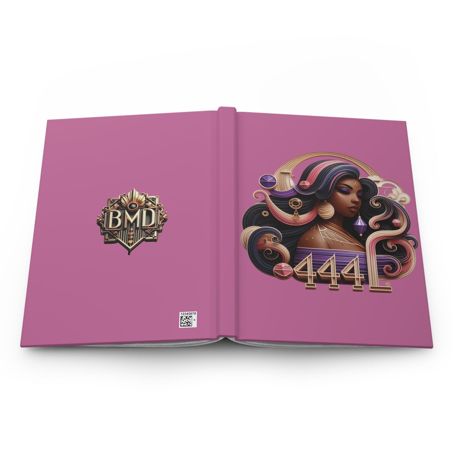 B.M.D Gorgeous 444 Matte Hardcover Journal with Unique Designs, Stylish Notebook, Purple Journaling Diary, Creative Gift for Writers