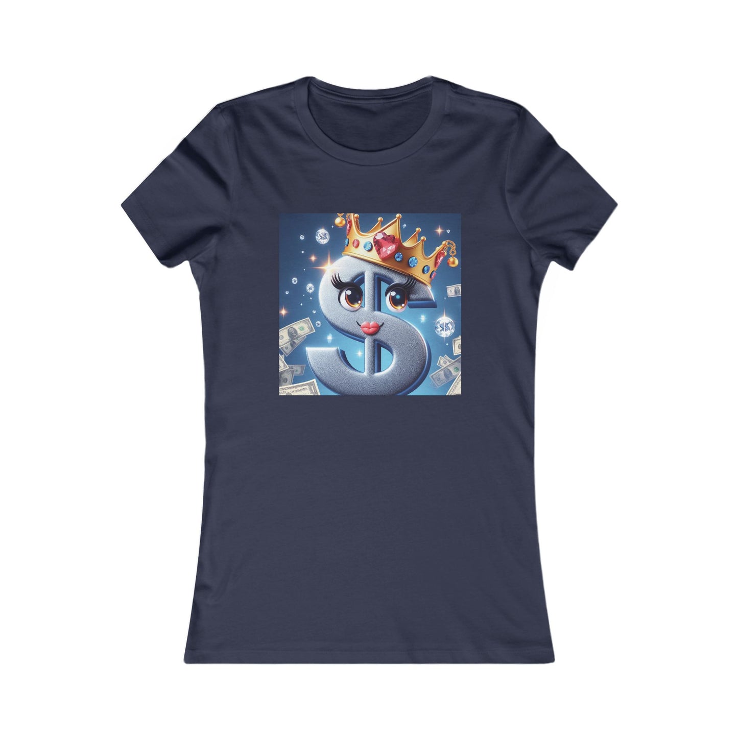 B.M.D Stylish Graphic Tee with Crowned Dollar Sign, Perfect for Fashionistas, Unique Gift for Birthdays, Casual Outfits, Money Lovers Tee