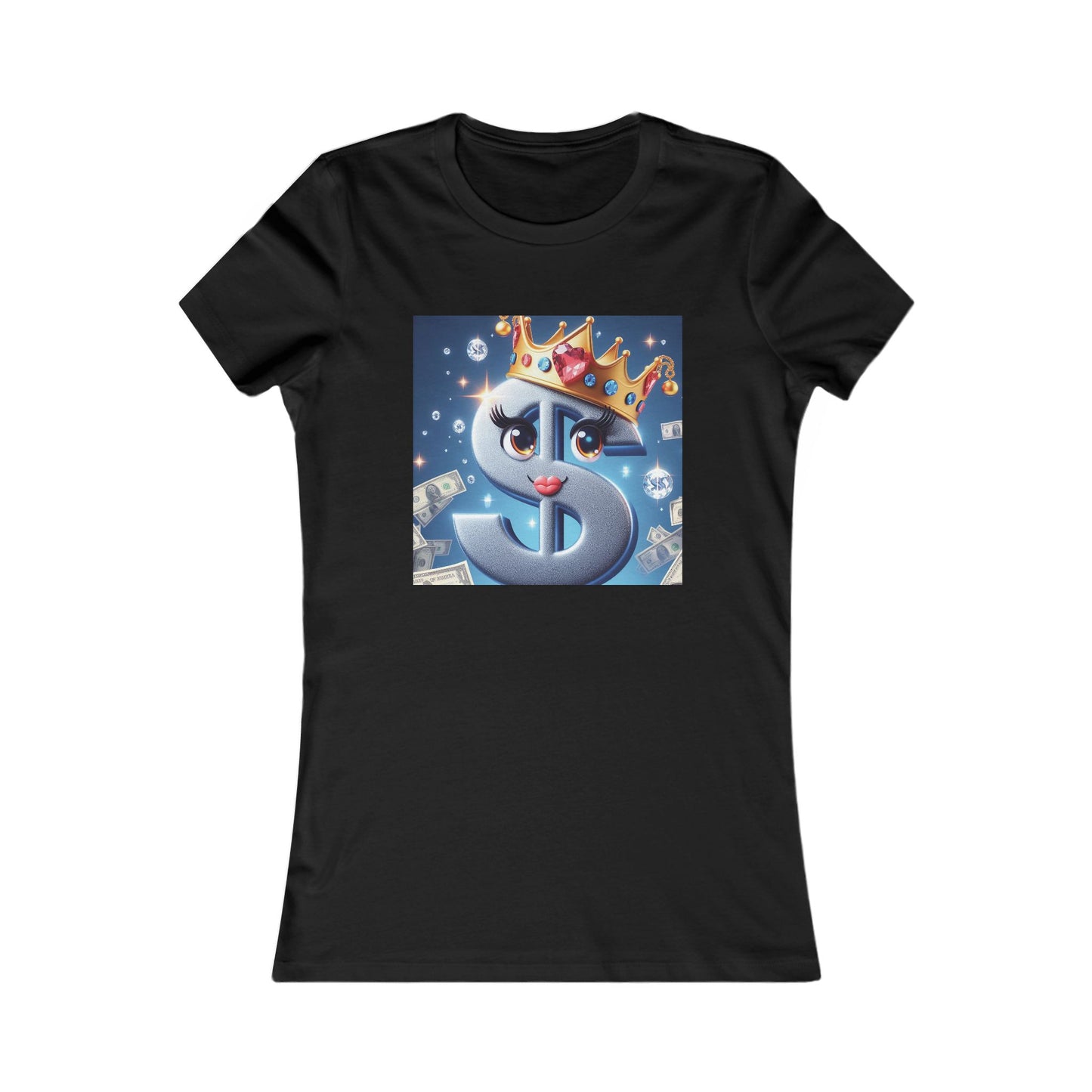 B.M.D Stylish Graphic Tee with Crowned Dollar Sign, Perfect for Fashionistas, Unique Gift for Birthdays, Casual Outfits, Money Lovers Tee