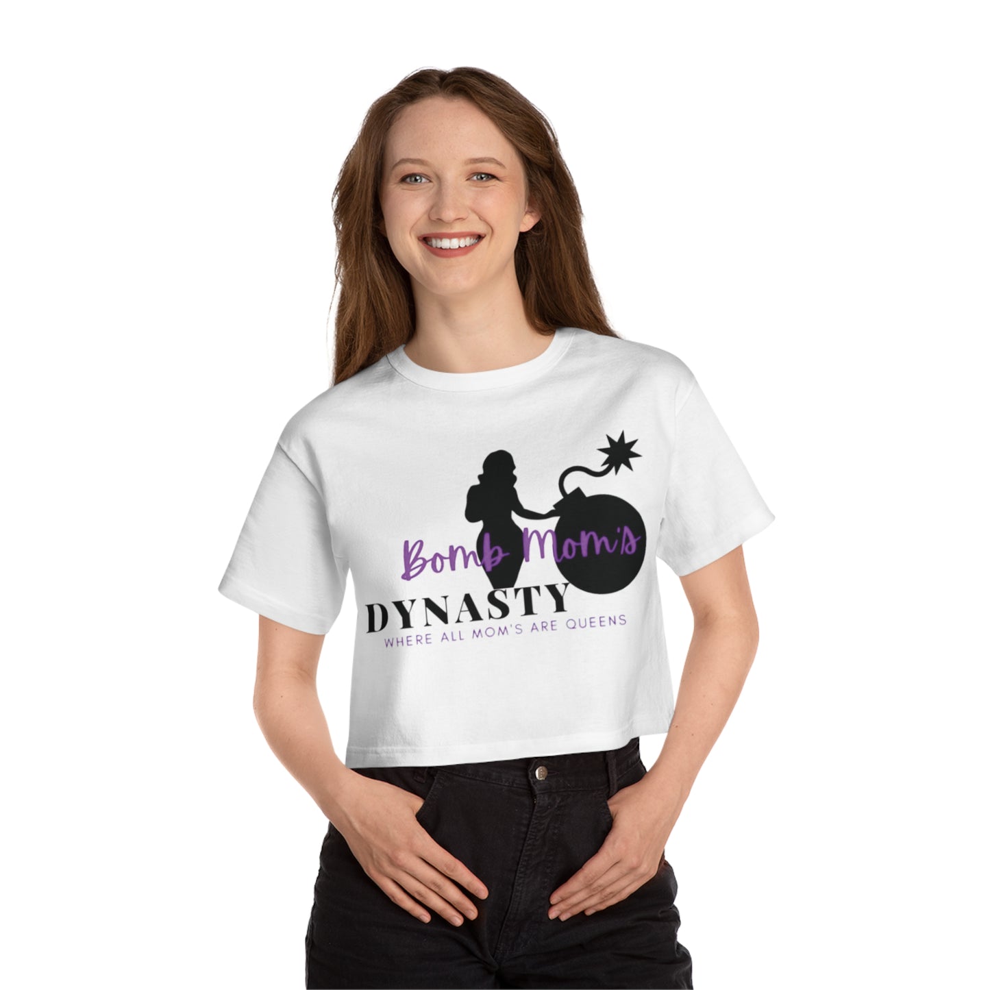 B M.D Champion Women's Heritage Cropped T-Shirt (purple)