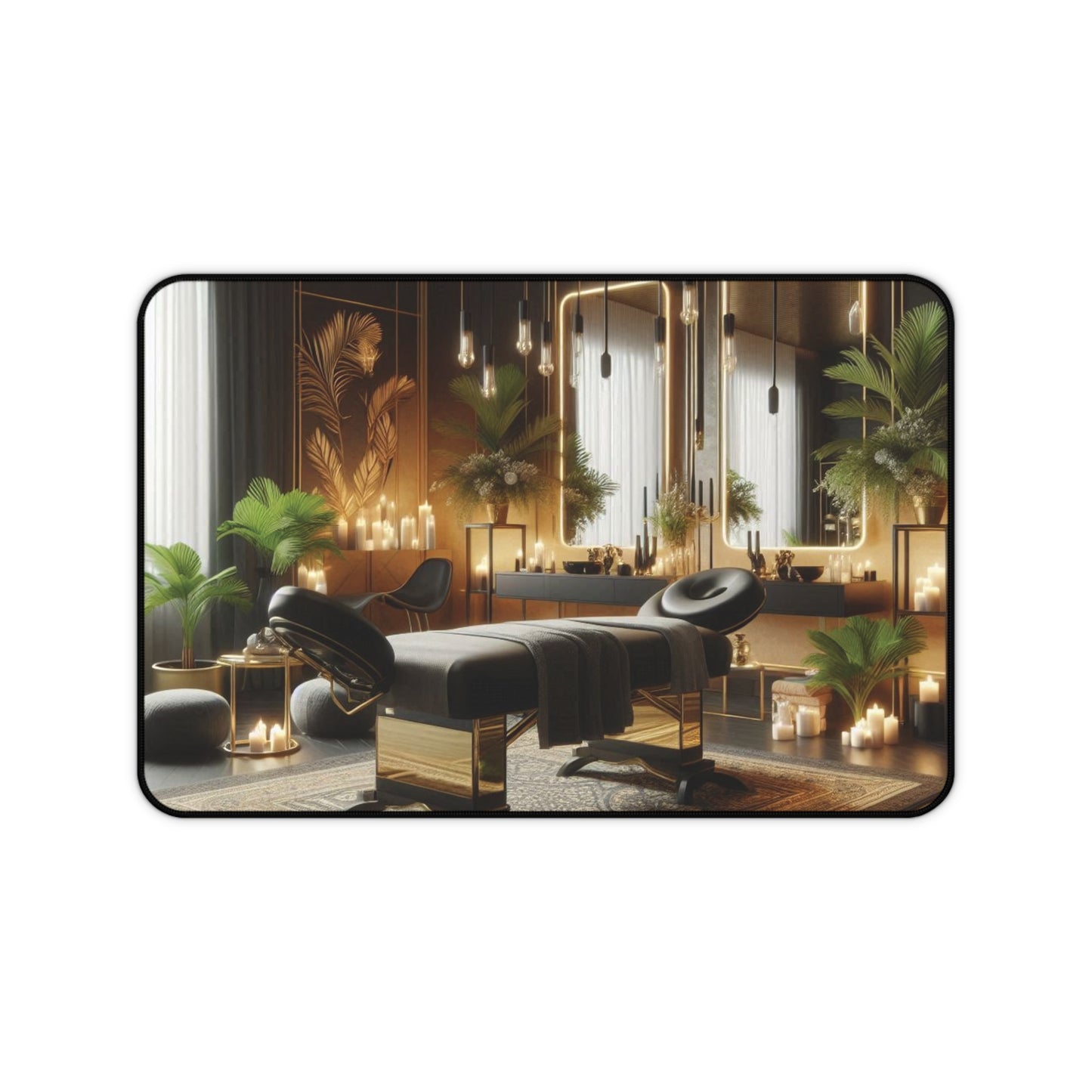 B.M.D Luxurious Spa Desk Mat | Relaxing Home Office Decor, Ergonomic Desk Pad, Functional Gift for Wellness Lovers, Candlelit Ambience