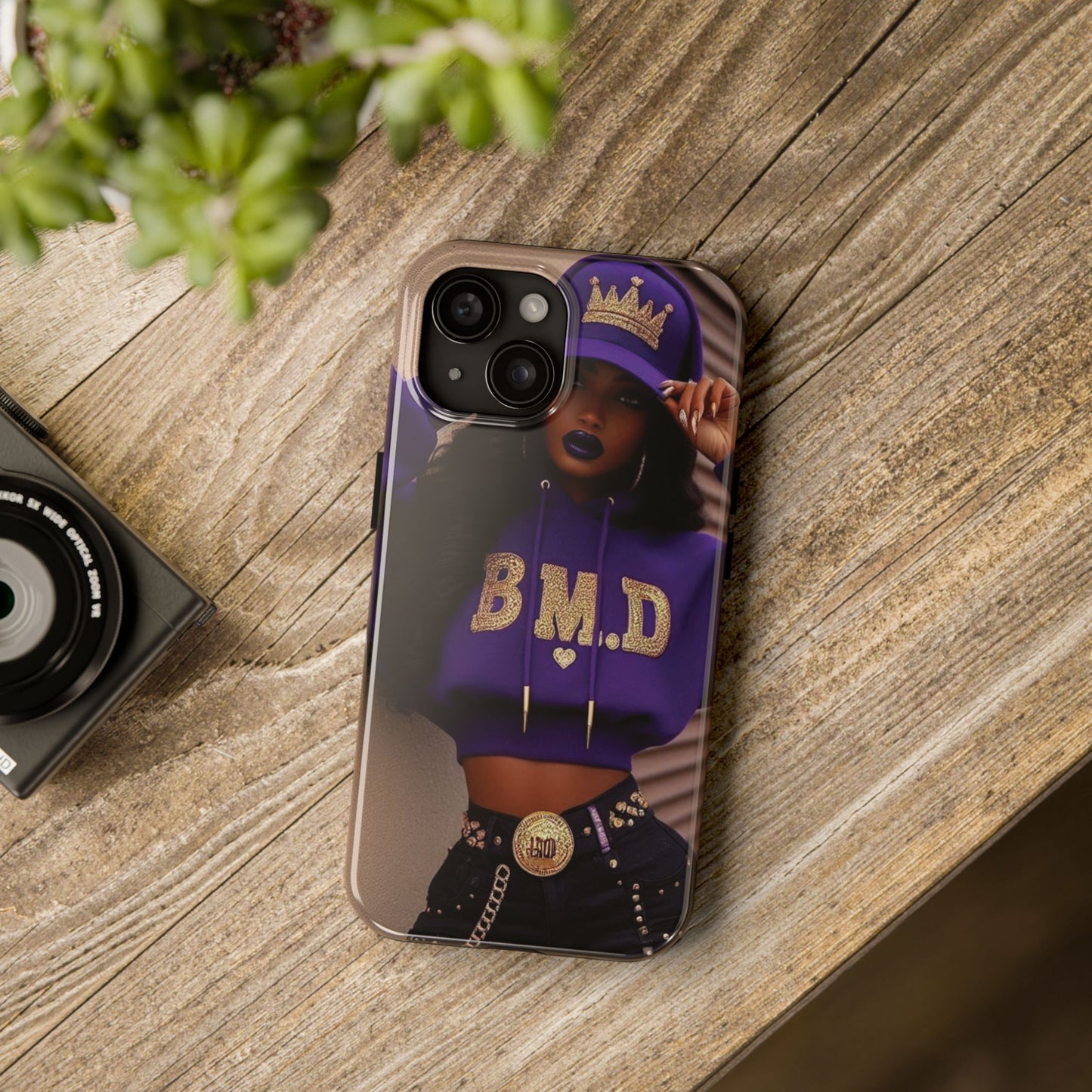 Stylish Tough Phone Cases with B.M.D Design, Trendy Phone Accessories, Gift for Her, Hip Hop Phone Cover, Queen Vibe Case