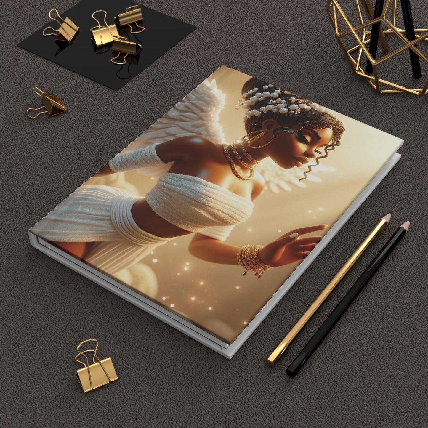 B.M.D Elegant Afrocentric Hardcover Journal, Inspirational Notebook, Gift for Her, Writing Journal, Ethereal Art Design (pic 6)