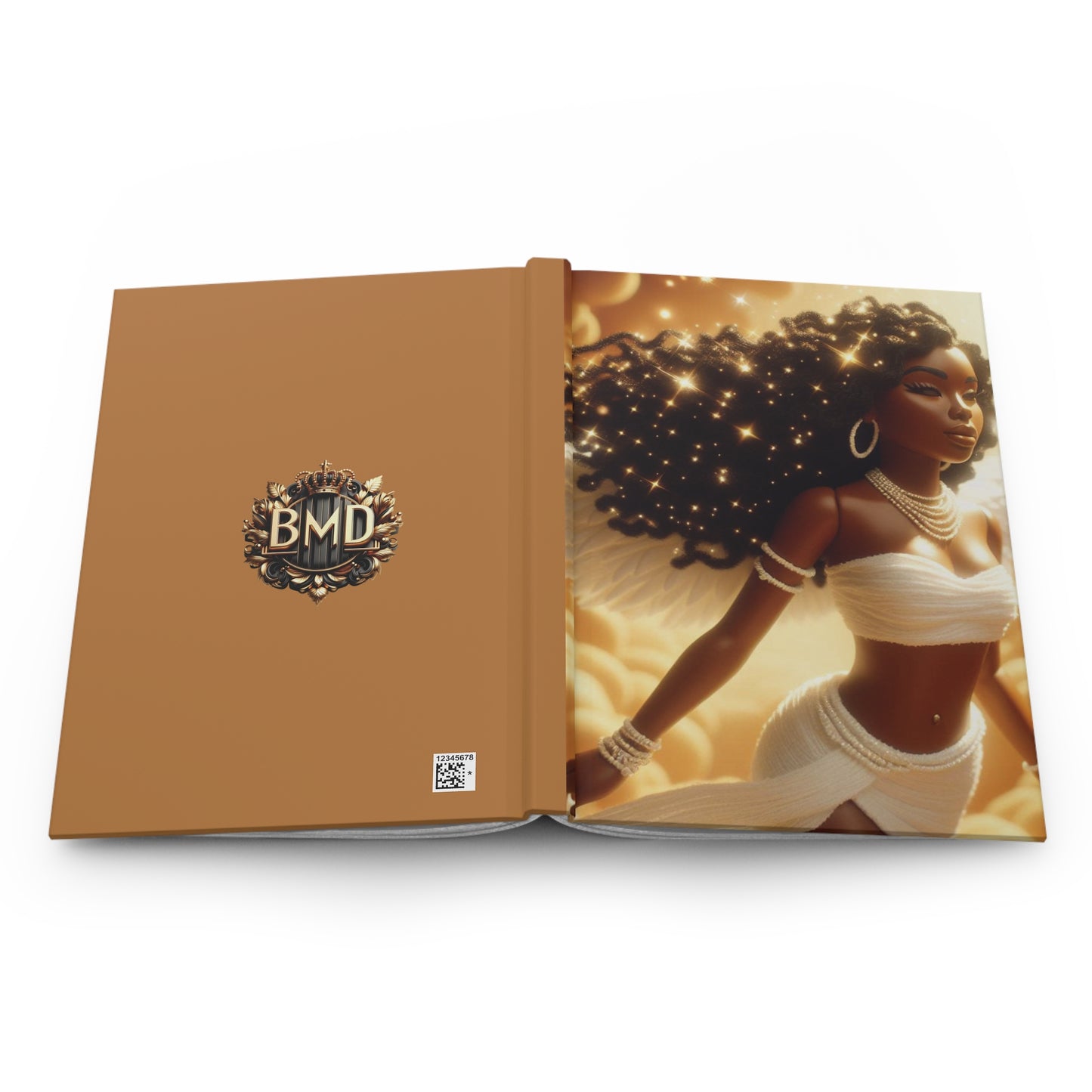 B.M.D Elegant Afrocentric Hardcover Journal, Inspirational Notebook, Gift for Her, Writing Journal, Ethereal Art Design (pic 3)