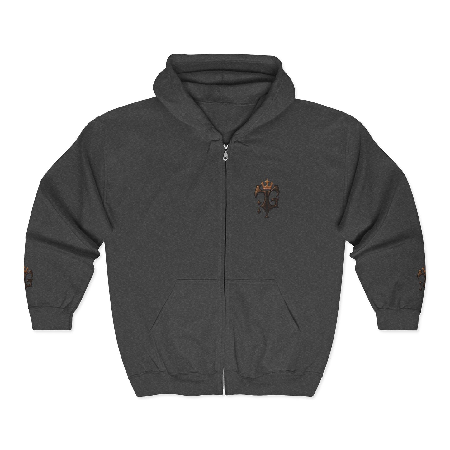 B.M.D Crowned Unisex Hoodie, Cool Full Zip Hoodie (logo 2)
