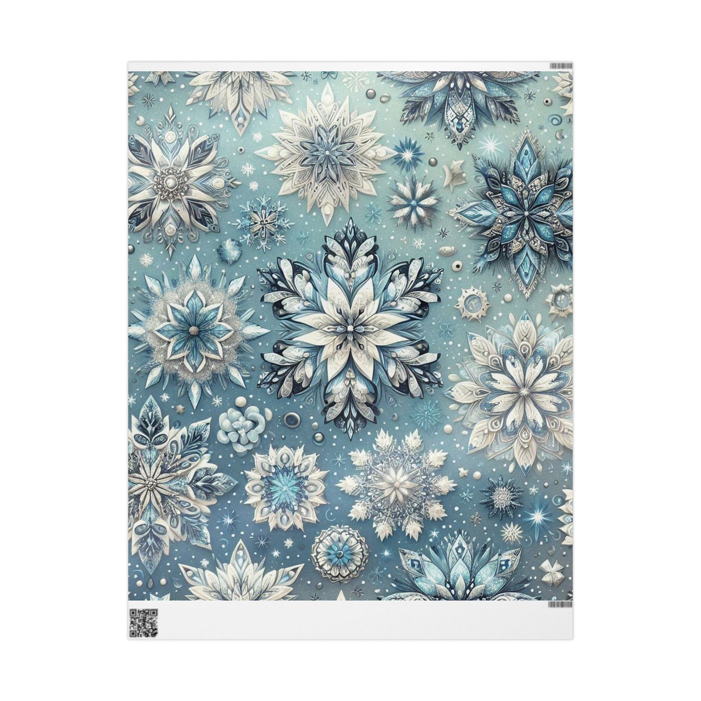 B.M.D Winter Snowflake Wrapping Paper Roll — Blue Holiday Gift Wrap