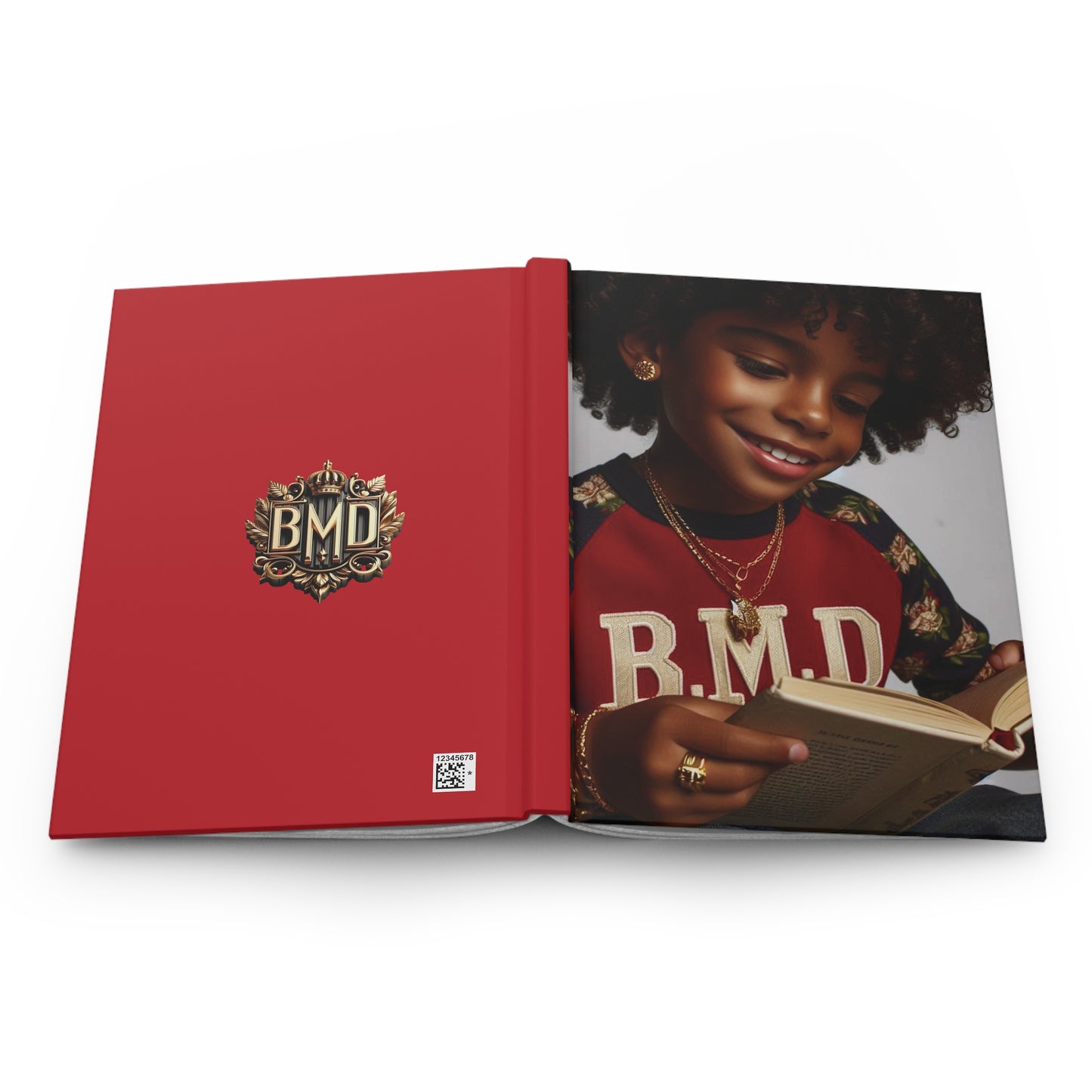 B.M.D Stylish Hardcover Journal for Kids, Boys' Diary, Fun School Supplies, Personal Notebook, Unique Gift for Young Writers (pic 2 red)