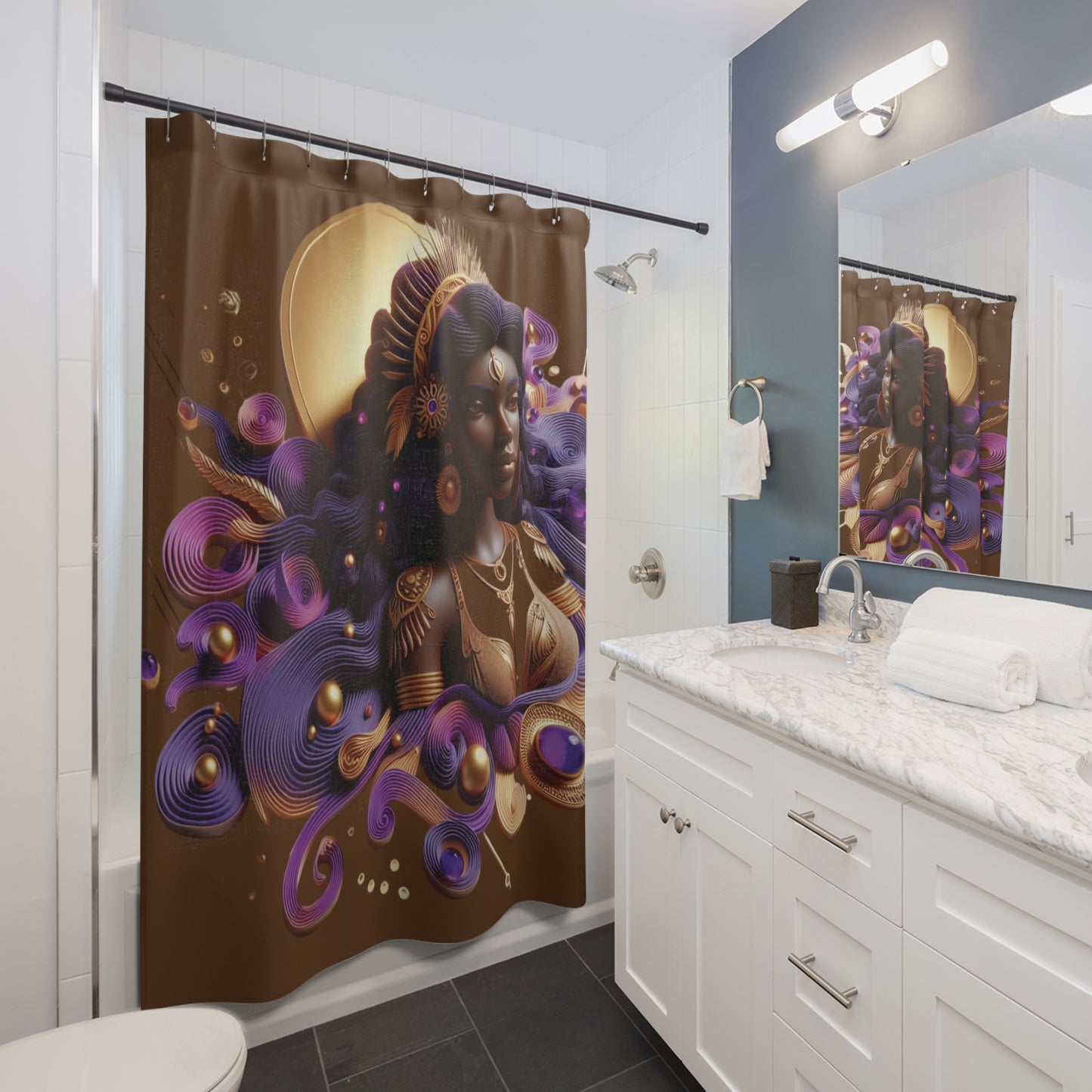 B.M.D Celestial Goddess Shower Curtains (brown)