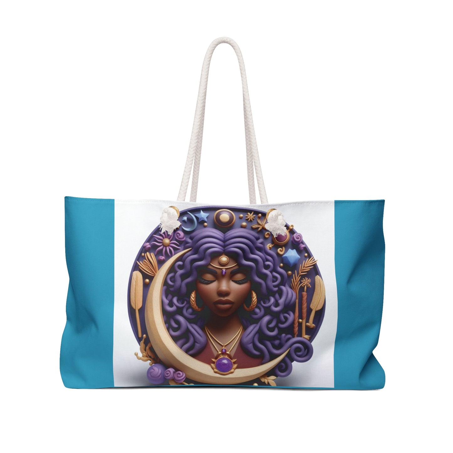 B.M.D Weekender Bag (Turquoise/White)
