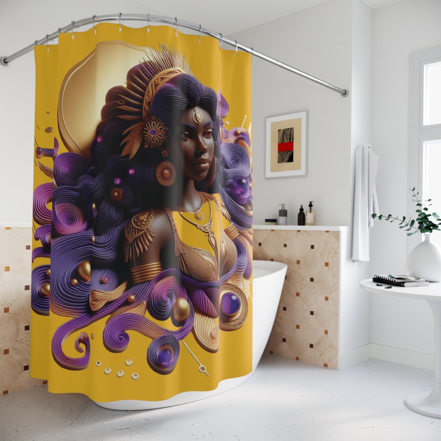 B.M.D Celestial Goddess Shower Curtains (yellow)
