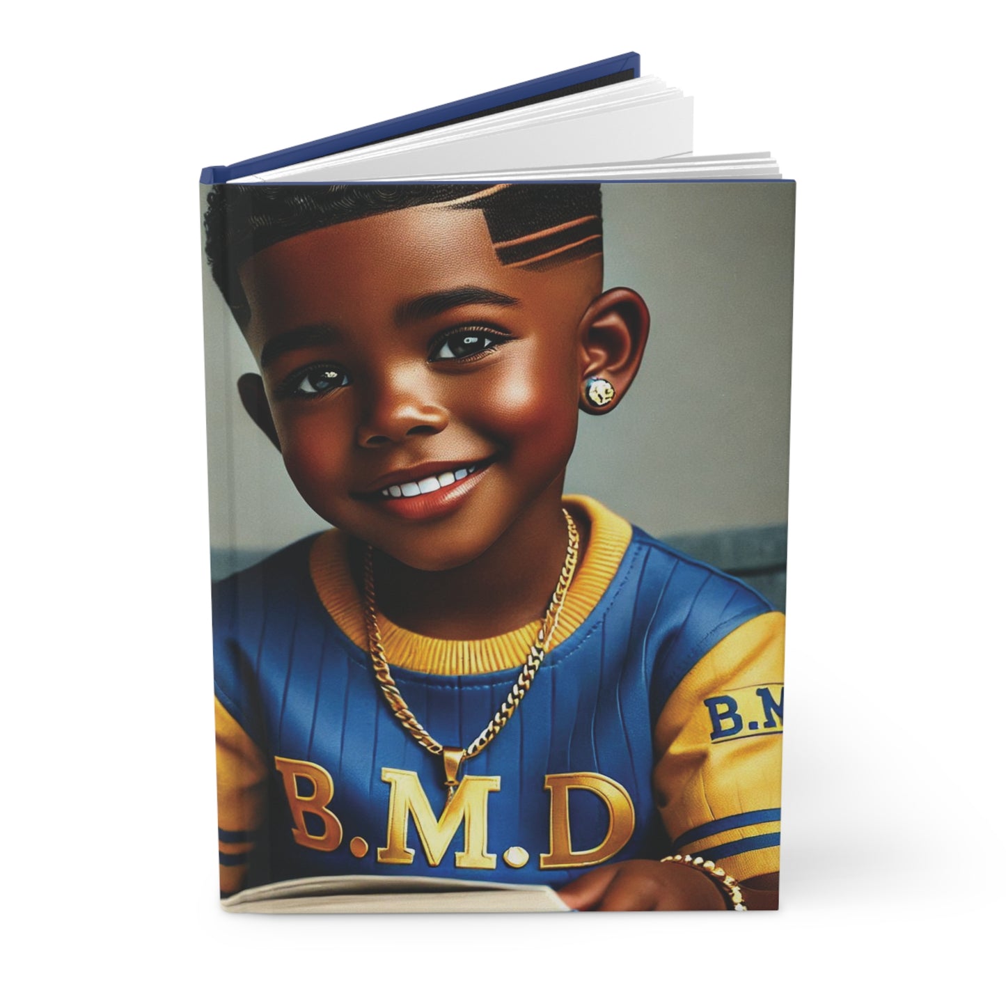 B.M.D Stylish Hardcover Journal for Kids, Boys' Diary, Fun School Supplies, Personal Notebook, Unique Gift for Young Writers (pic 1 blue)