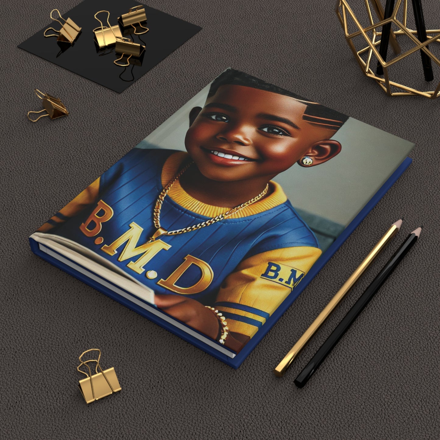 B.M.D Stylish Hardcover Journal for Kids, Boys' Diary, Fun School Supplies, Personal Notebook, Unique Gift for Young Writers (pic 1 blue)