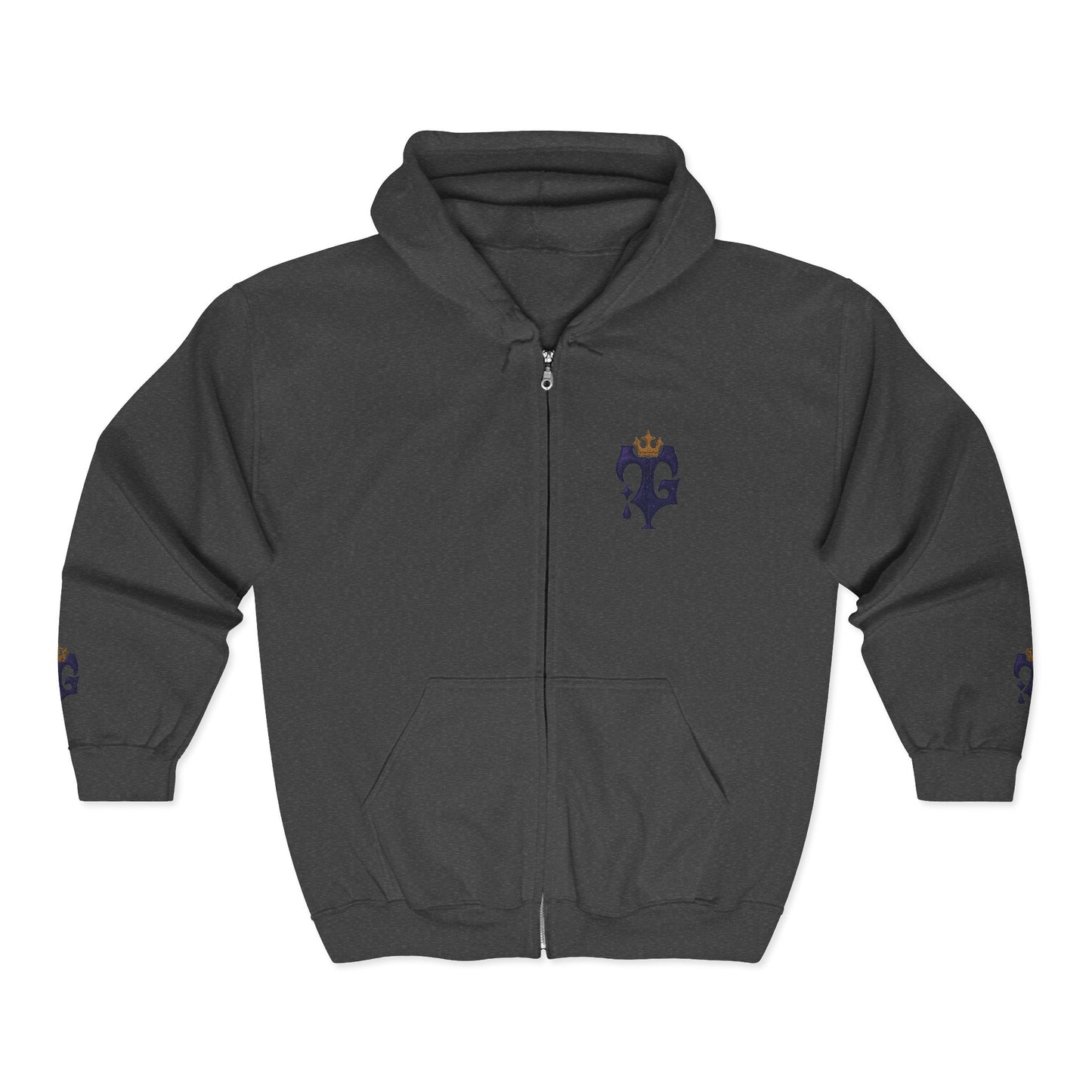 B.M.D Crowned Unisex Hoodie, Cool Full Zip Hoodie (logo 1)