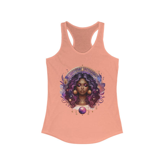 B M.D Cosmic Vibes Racerback Tank, Spiritual Women's Shirt, Bohemian Apparel, Vintage Style Tank, Astrology Gift for Her