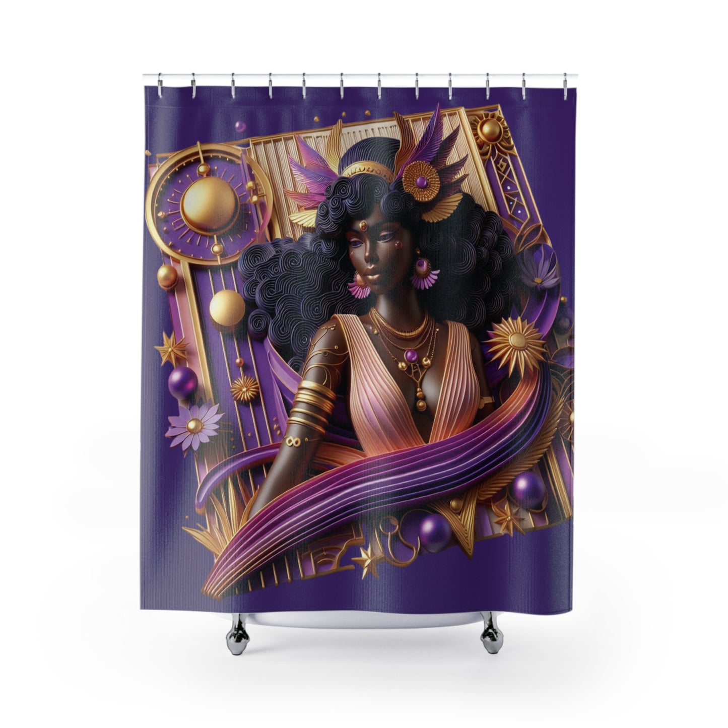 B.M.D Celestial Goddess Shower Curtains (purple)
