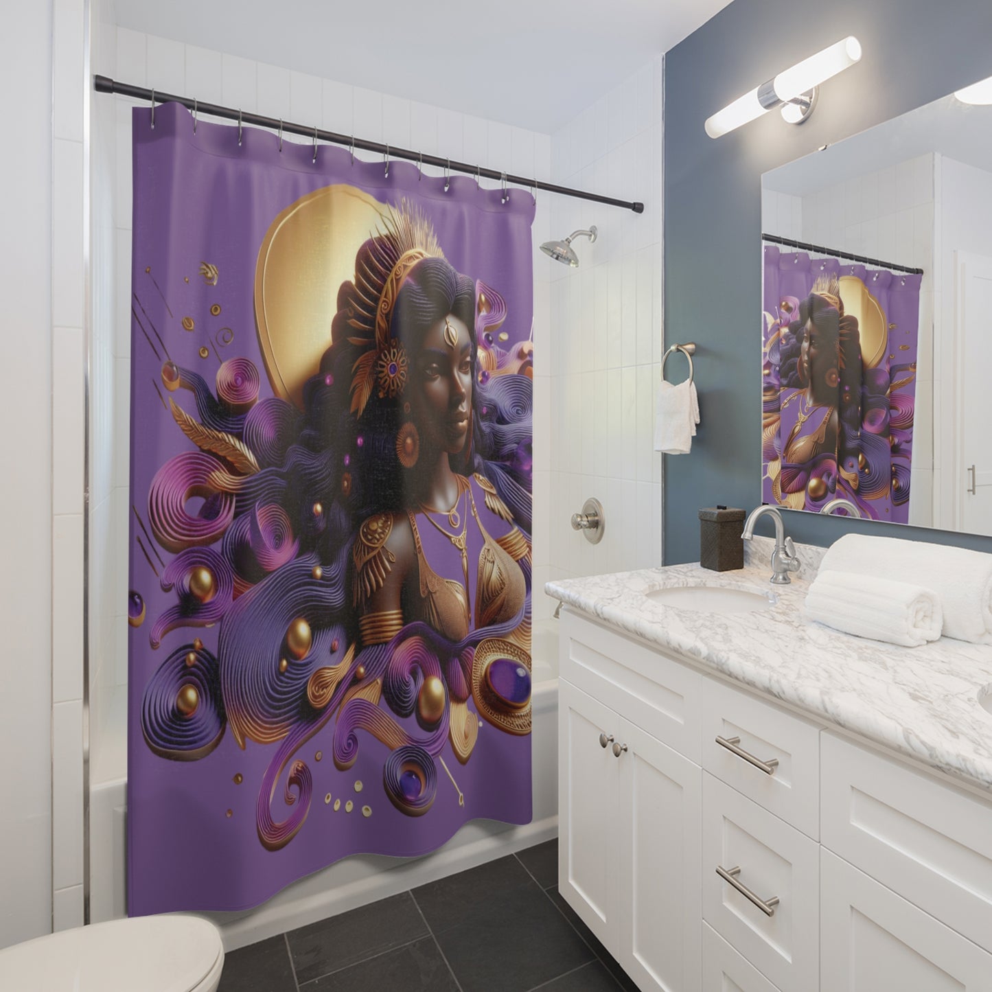 B.M.D Celestial Goddess Shower Curtains (lavender)
