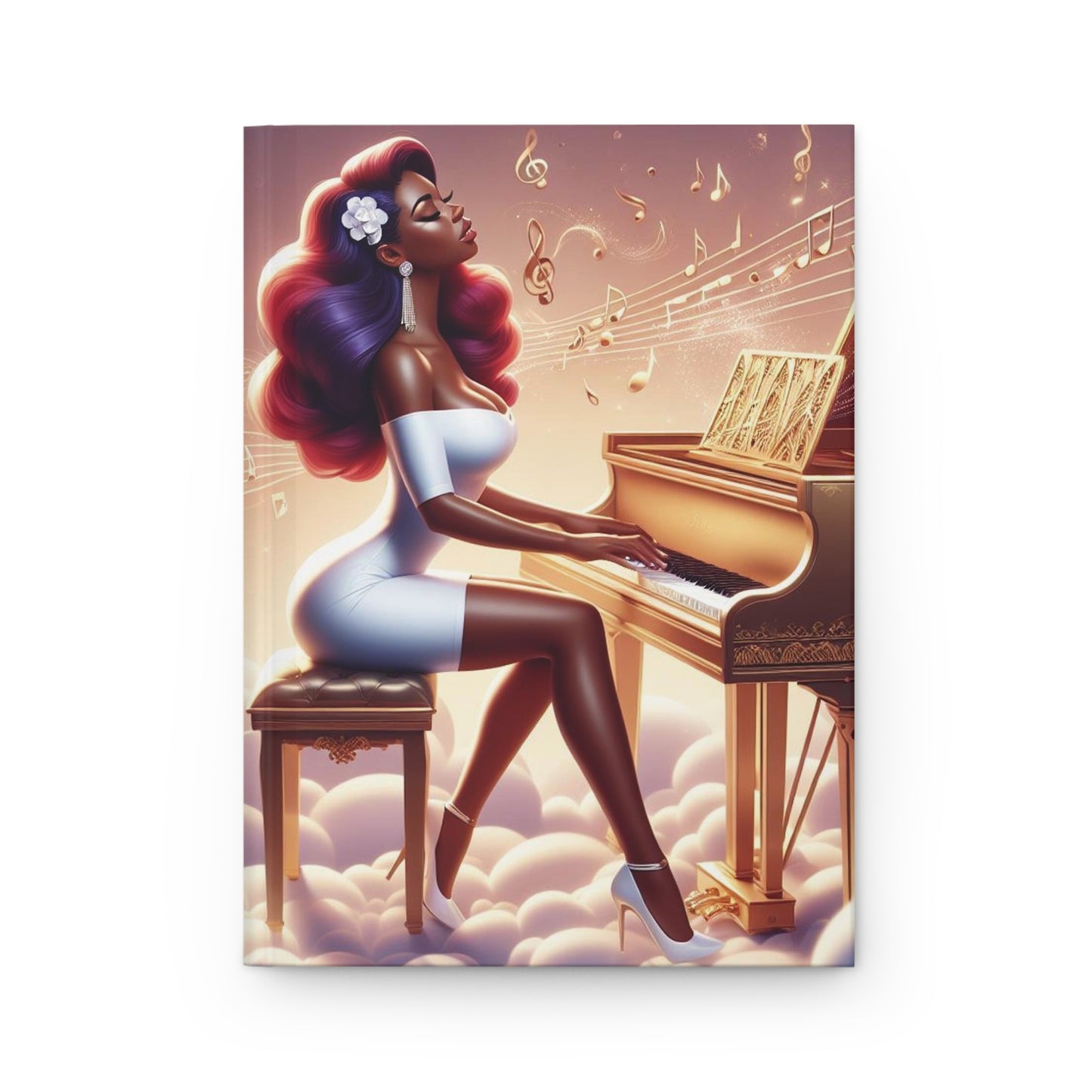 B.M.D Piano Player Journal, Musician Notebook, Ethereal Clouds Diary, Musical Composition Sketchbook, Dreamy Music Journal