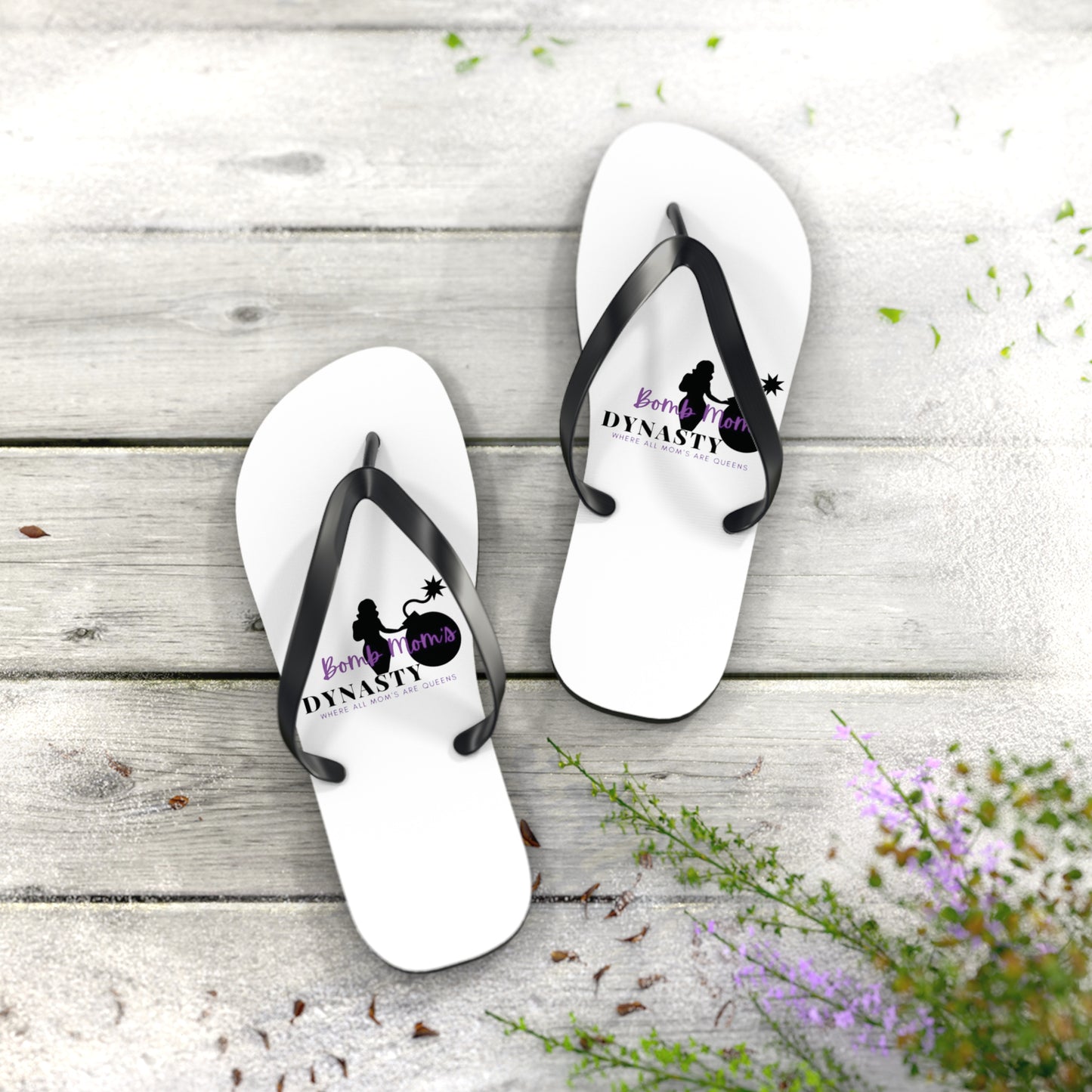 B.M.D Beach Dynasty Flip Flops, Summer Footwear, Casual Sandals, Vacation Essentials, Cute Beach Wear, Poolside Accessories (purple)