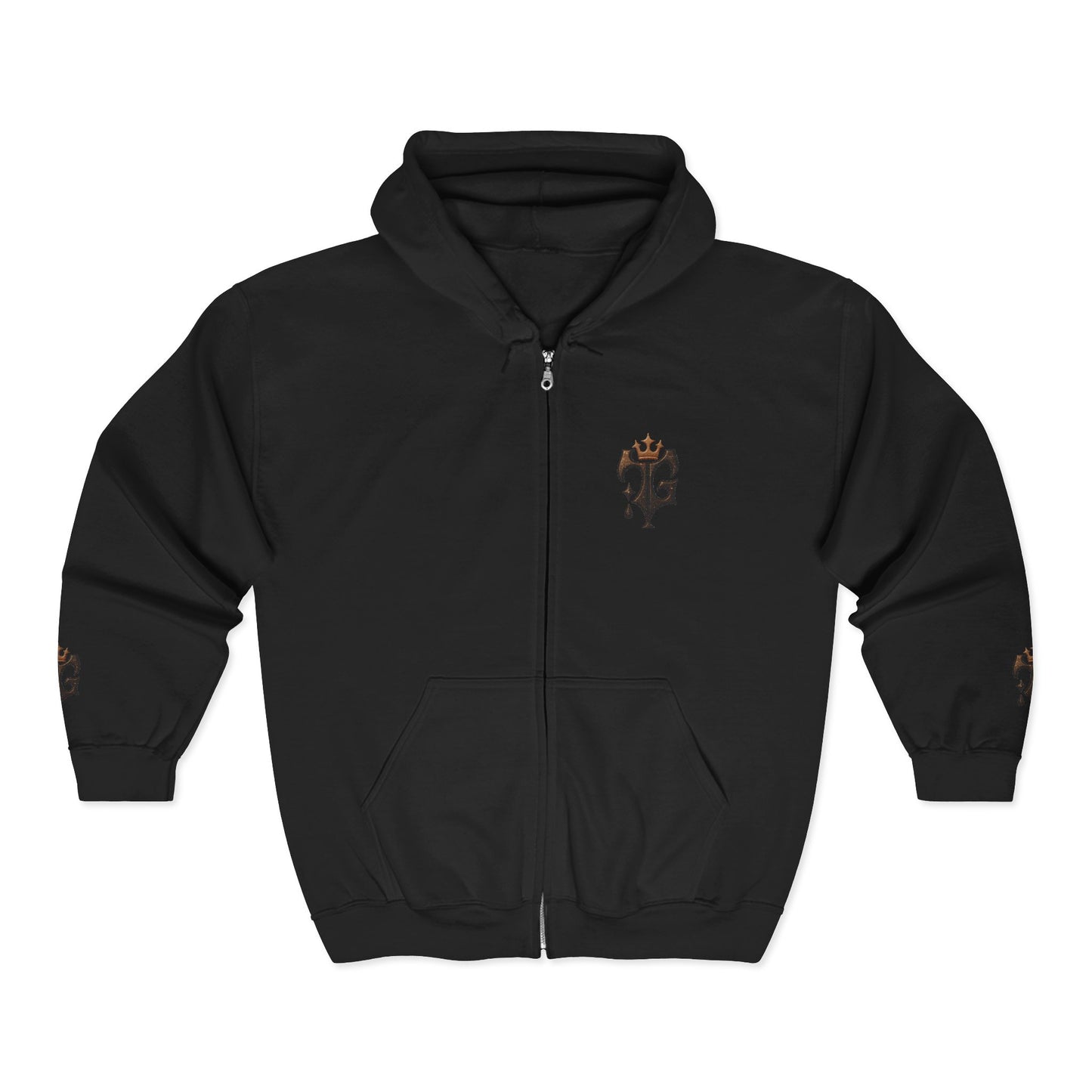 B.M.D Crowned Unisex Hoodie, Cool Full Zip Hoodie (logo 2)