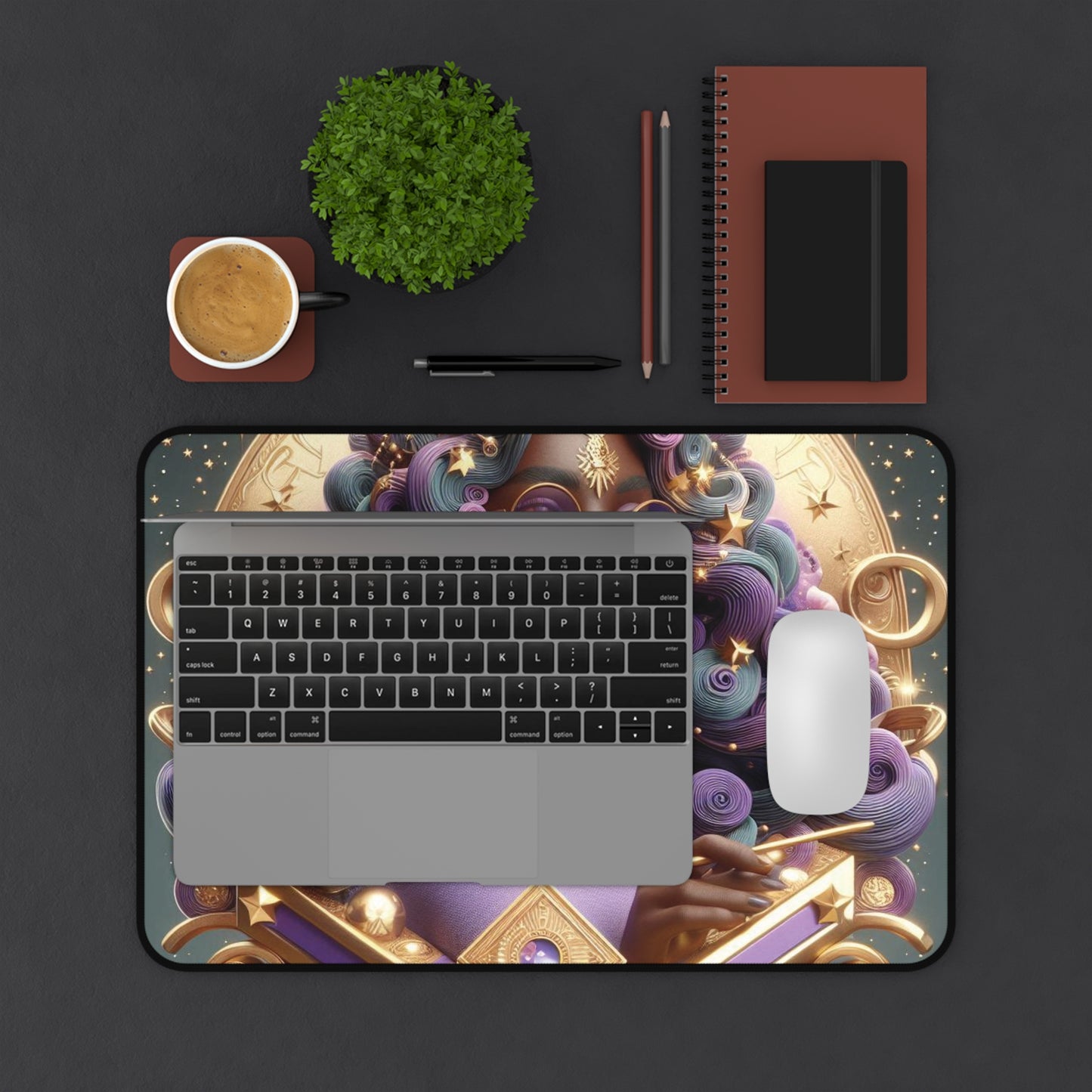 B.M.D Celestial Goddess Desk Mat, Astrology Desk Decor, Office Pad, Unique Gift for Women, Spiritual Workspace Accessory