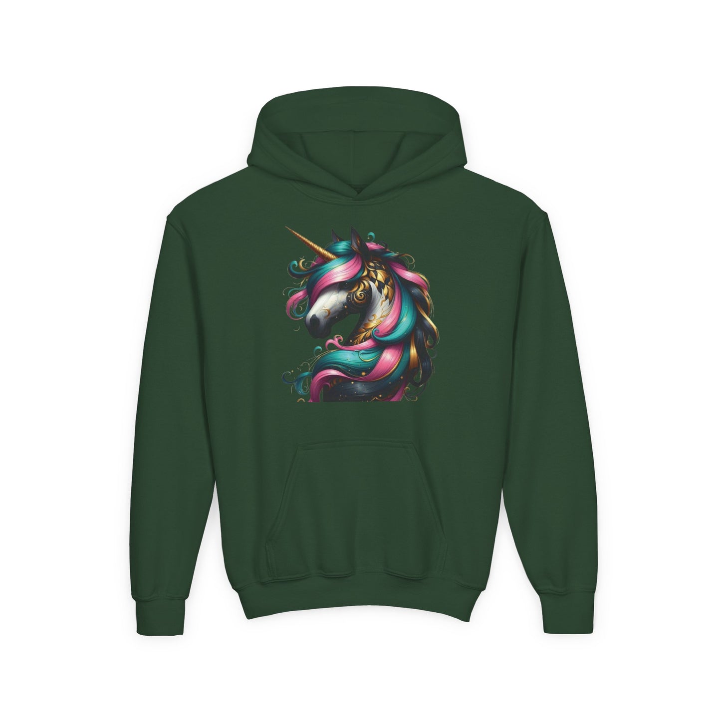 B.M.D Whimsical Unicorn Youth Hoodie, Adorable Kids Sweatshirt, Perfect for Birthdays, Gift for Unicorn Lovers, Cozy Pullover