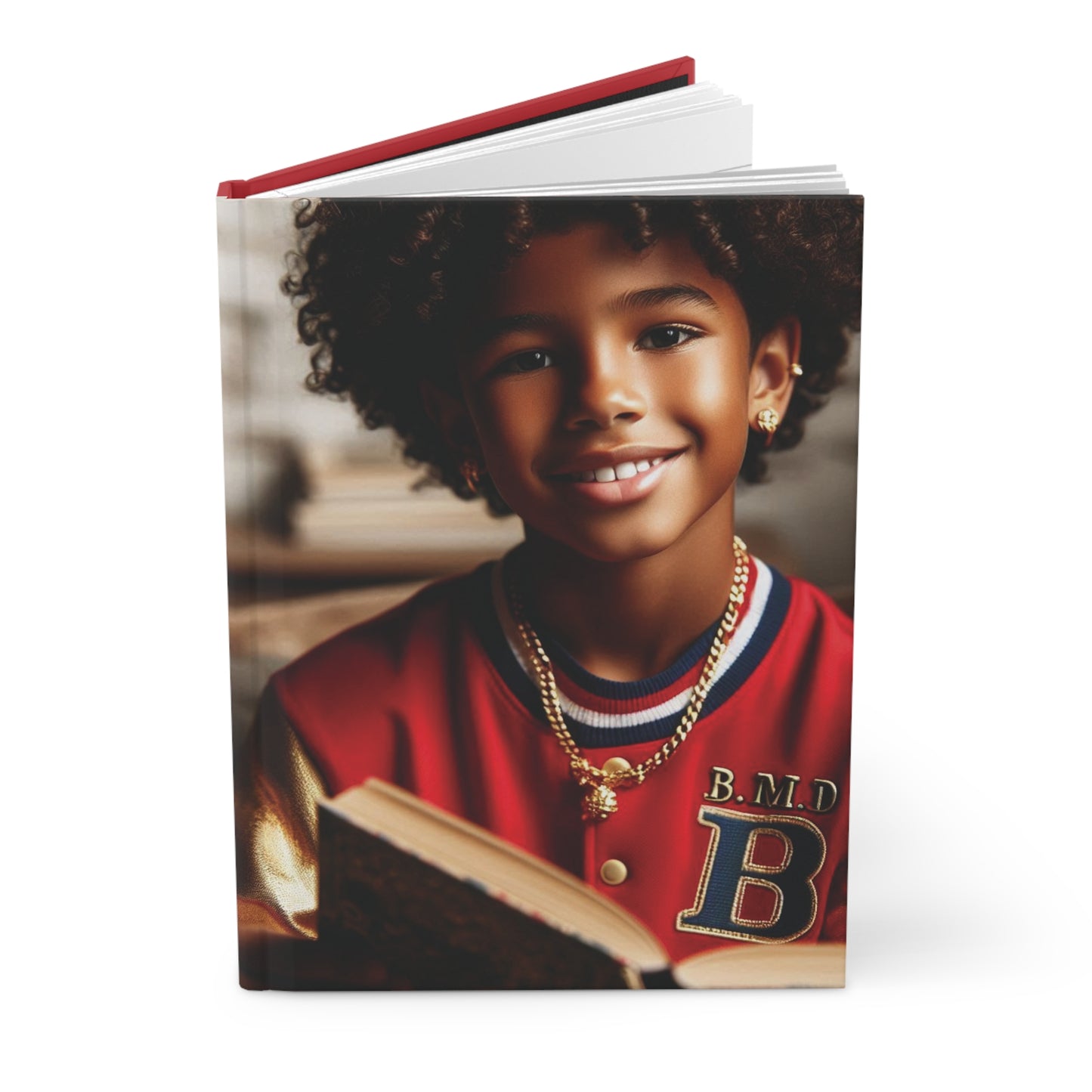 B.M.D Stylish Hardcover Journal for Kids, Boys' Diary, Fun School Supplies, Personal Notebook, Unique Gift for Young Writers (pic 4 red)