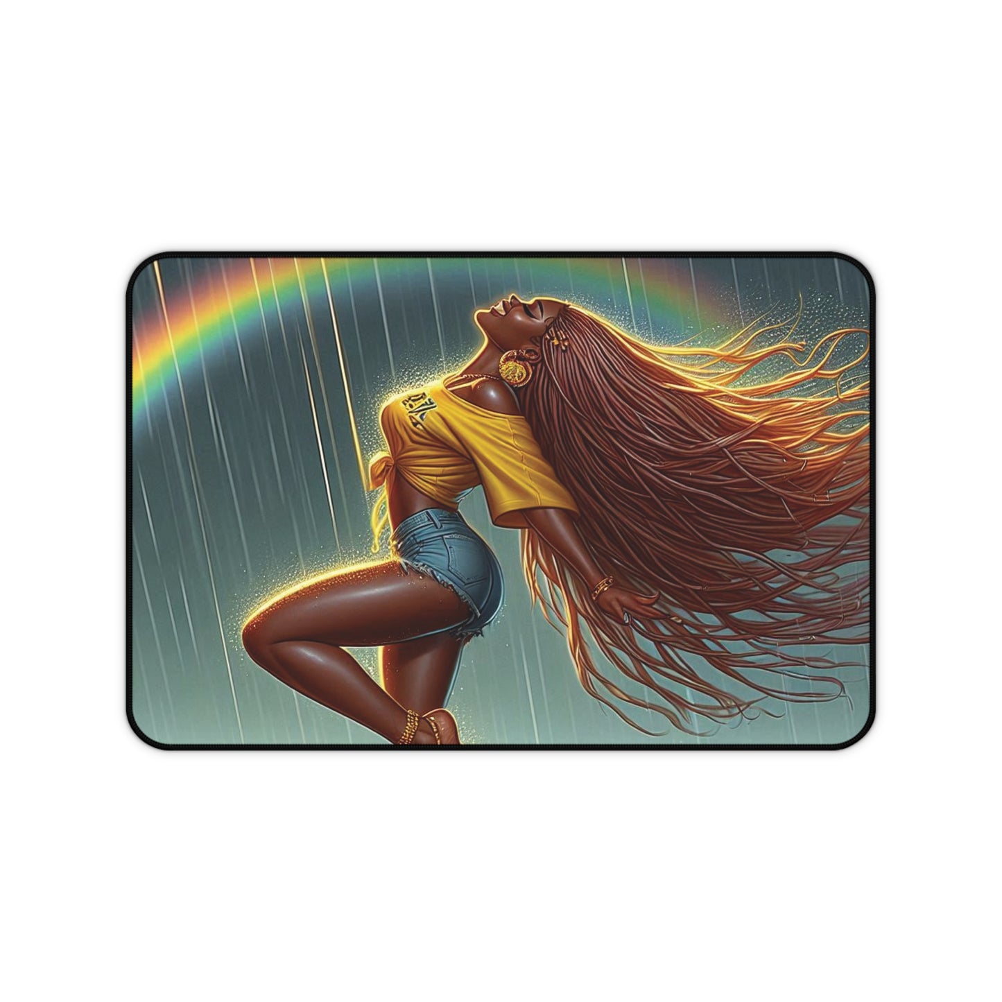 B.M.D Vibrant Rainbow Desk Mat - B.M.D. Dance Vibe, Home Office Decor, Motivational Gift, Gaming Accessory, Student Essential