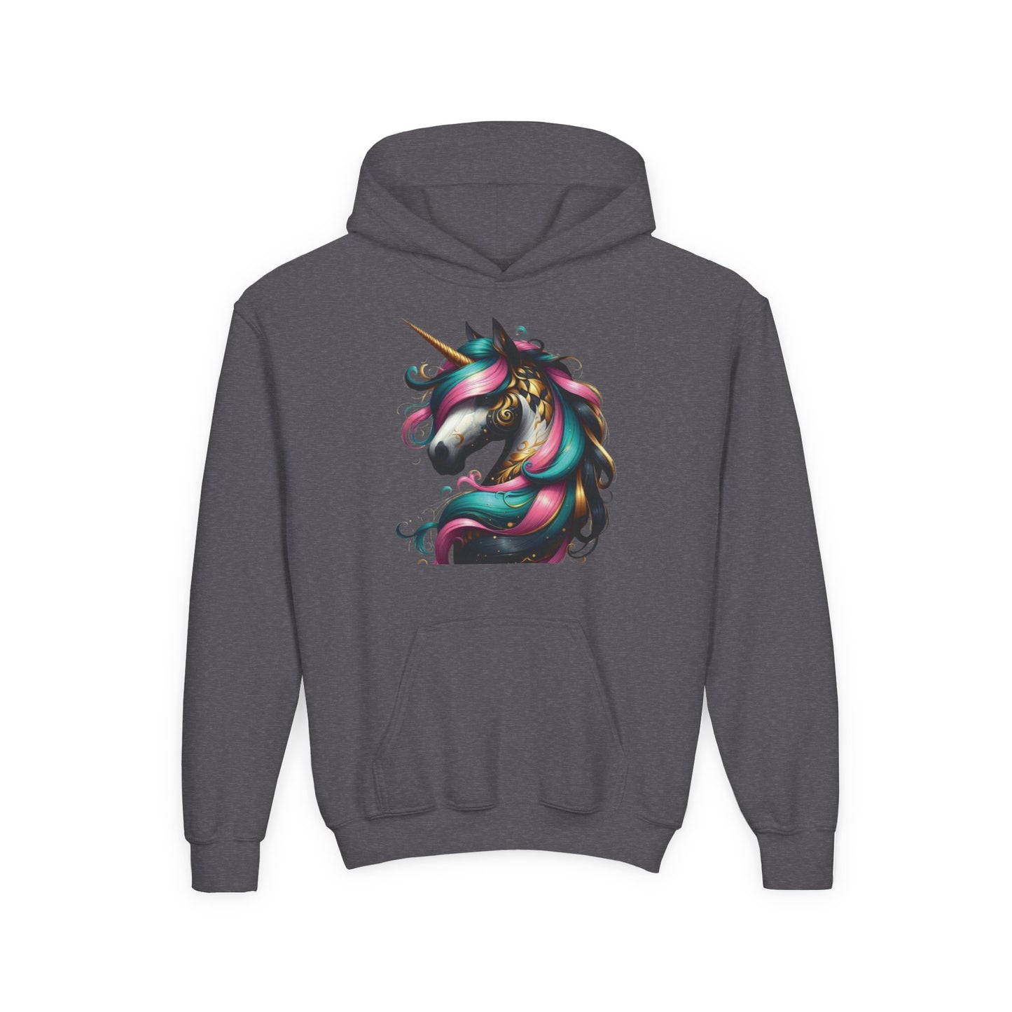 B.M.D Whimsical Unicorn Youth Hoodie, Adorable Kids Sweatshirt, Perfect for Birthdays, Gift for Unicorn Lovers, Cozy Pullover