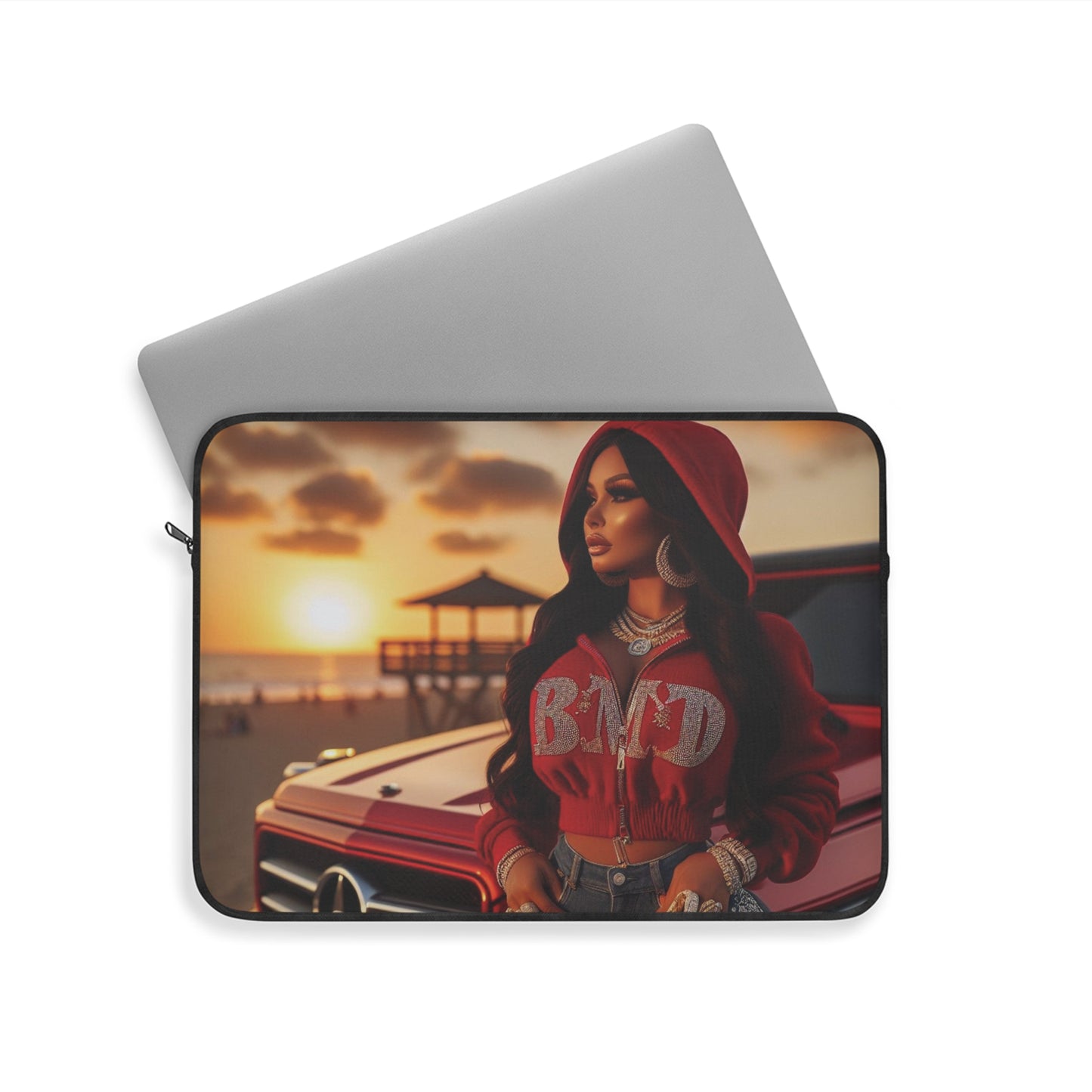 B M.D Sleek Sunset Laptop Sleeve, Stylish Tech Case, Perfect for Students, Great Gift for Friends, Trendy Computer Bag, Cool Accessories