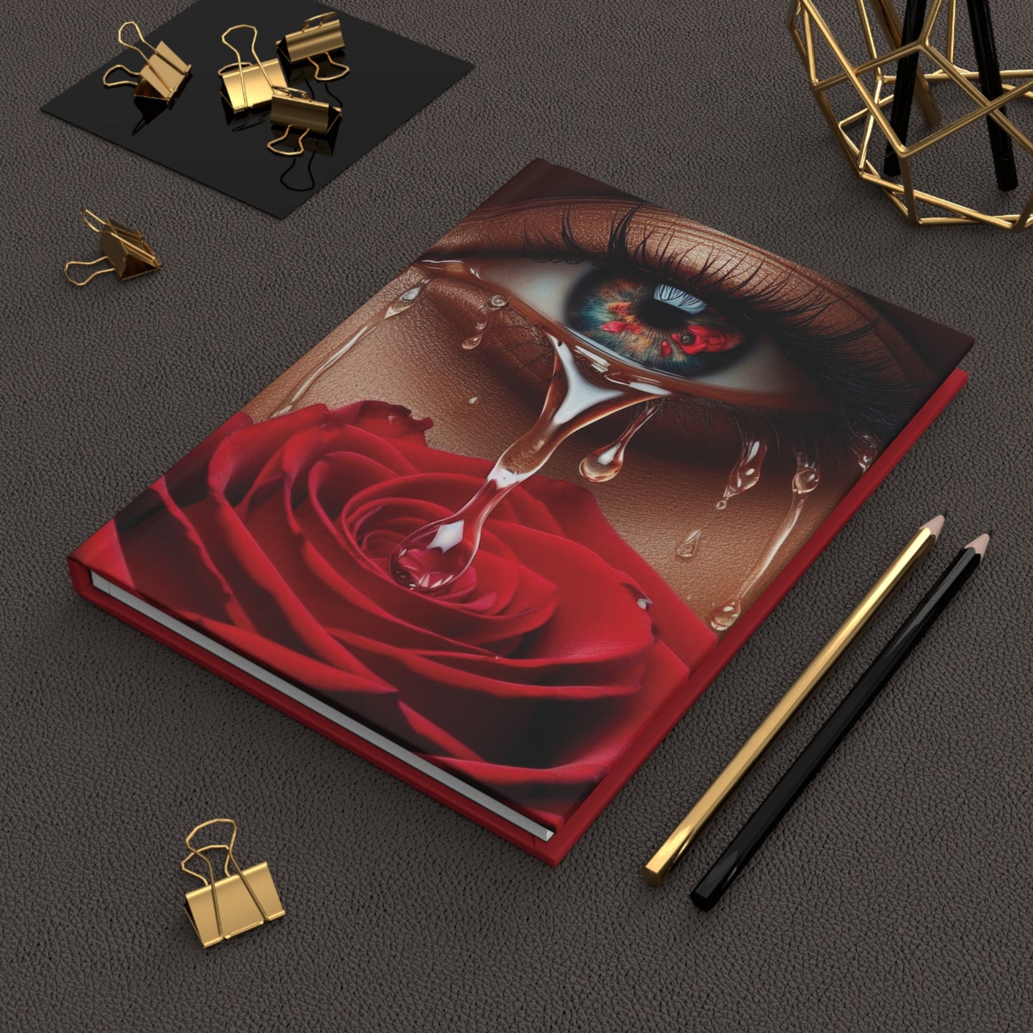 B.M.D TEARS that grew the ROSE Hardcover Journal Matte (edition 9 red)