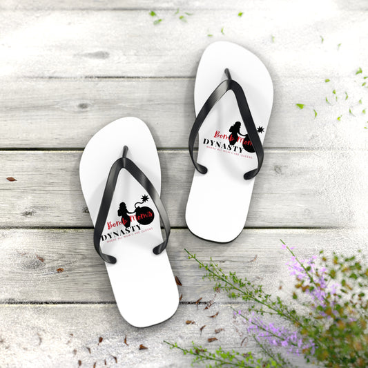 B.M.D Beach Dynasty Flip Flops, Summer Footwear, Casual Sandals, Vacation Essentials, Cute Beach Wear, Poolside Accessories (red)