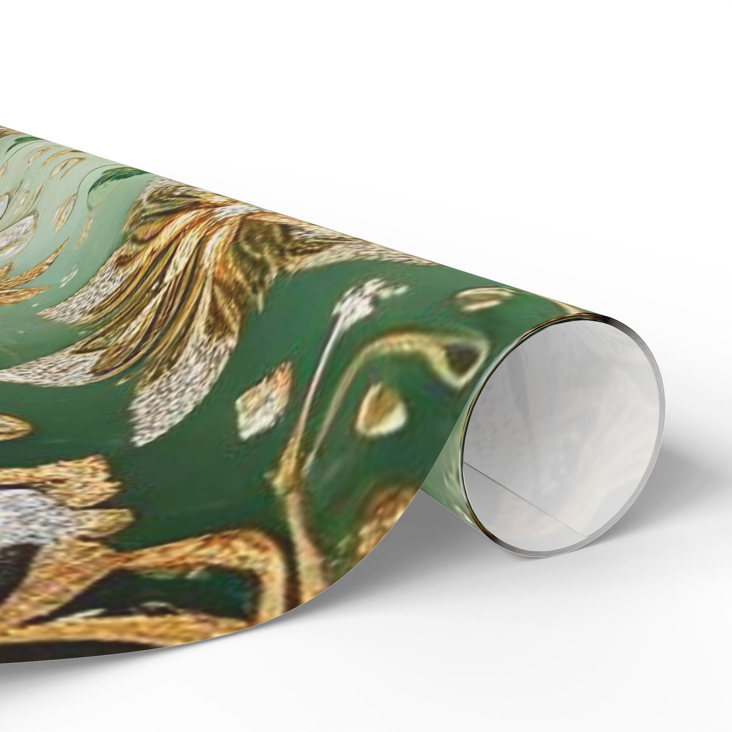 B.M.D Gold & Green Mandala Wrapping Paper — Elegant Holiday Gift Wrap