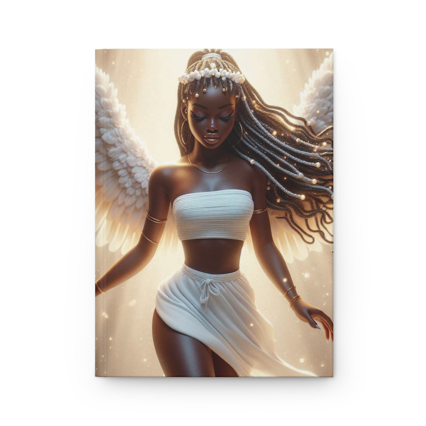 B.M.D Elegant Afrocentric Hardcover Journal, Inspirational Notebook, Gift for Her, Writing Journal, Ethereal Art Design (pic 4)