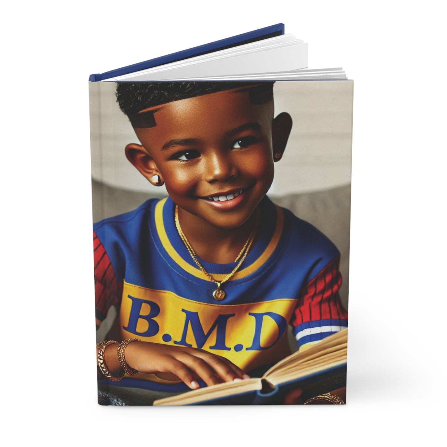 B.M.D Stylish Hardcover Journal for Kids, Boys' Diary, Fun School Supplies, Personal Notebook, Unique Gift for Young Writers (pic 2 blue)