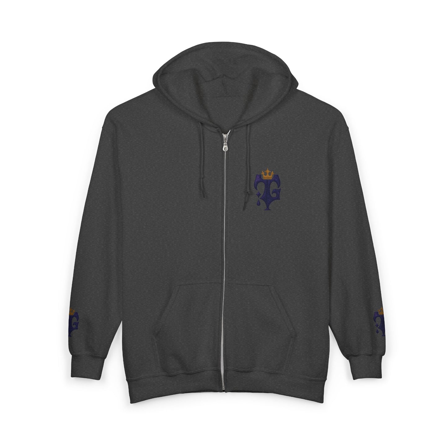 B.M.D Crowned Unisex Hoodie, Cool Full Zip Hoodie (logo 1)