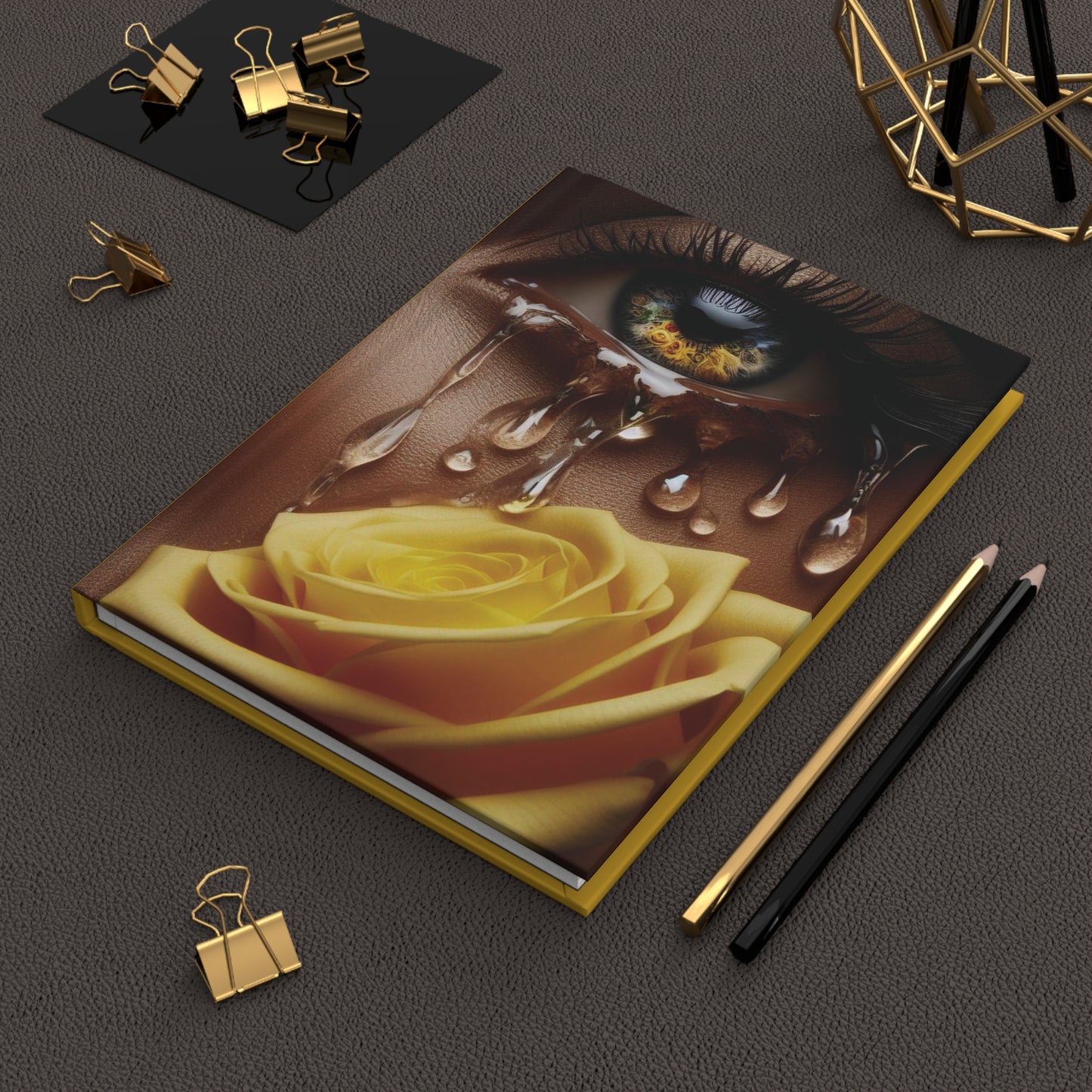 B.M.D TEARS that grew the ROSE Hardcover Journal Matte (edition 8 yellow)