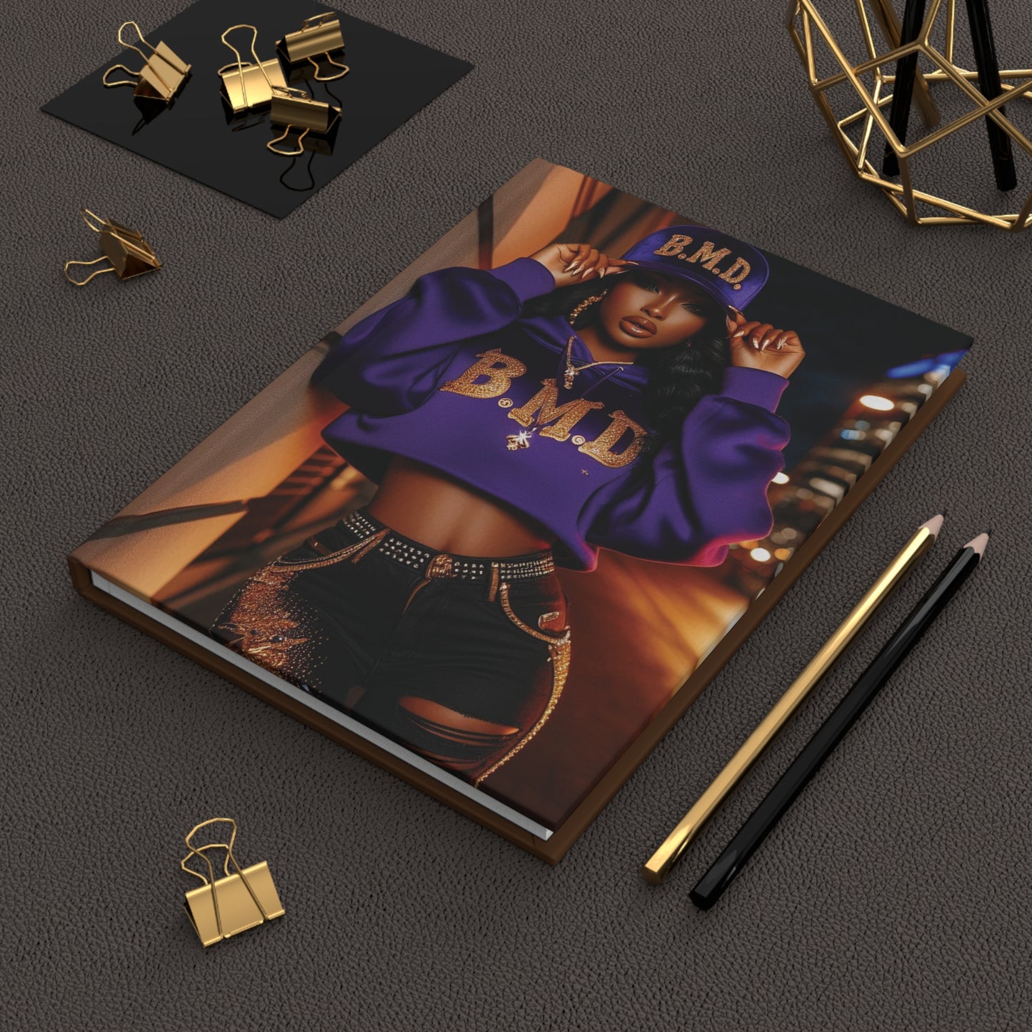 B.M.D Design City-Girl Stylish Hardcover Journal, Trendy Notebook for Creative Minds, Purple Journal for Writing, Gift for Her, Personal Diary (pic 2)