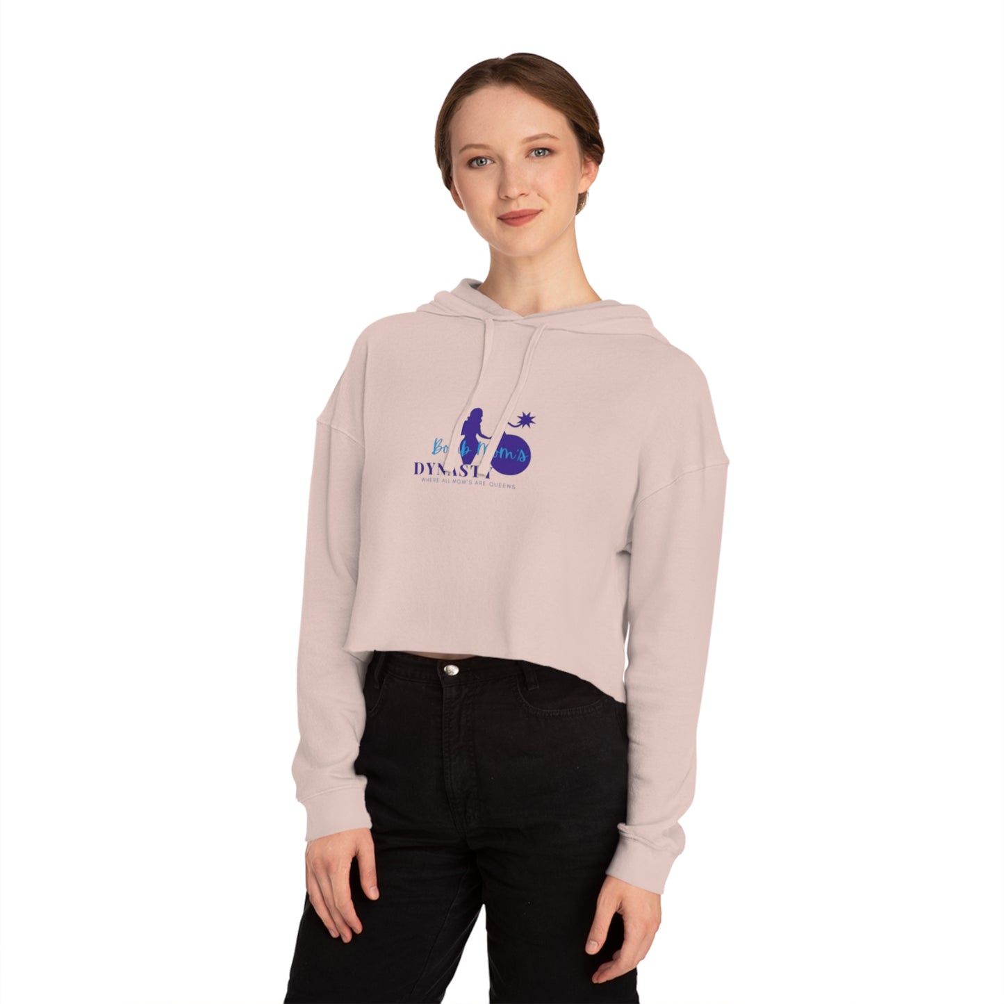 B.M.D Womens Cropped Hoodie with 'Born to Be a Dynasty' - Trendy Athleisure Top, Casual Wear, Gift for Fashion Lovers, Cozy Sweatshirt