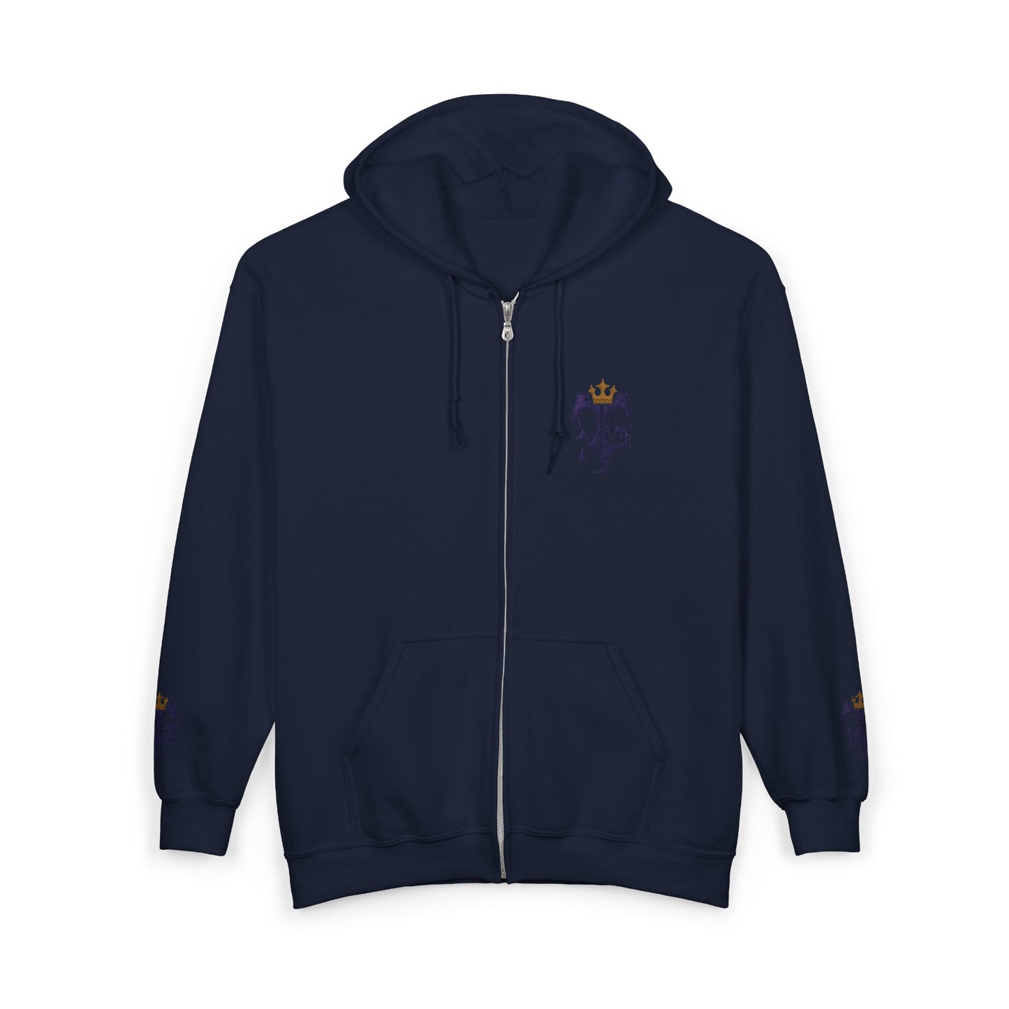 B.M.D Crowned Unisex Hoodie, Cool Full Zip Hoodie (logo 1)