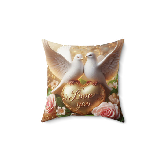 B.M.D Love Doves Square Pillow