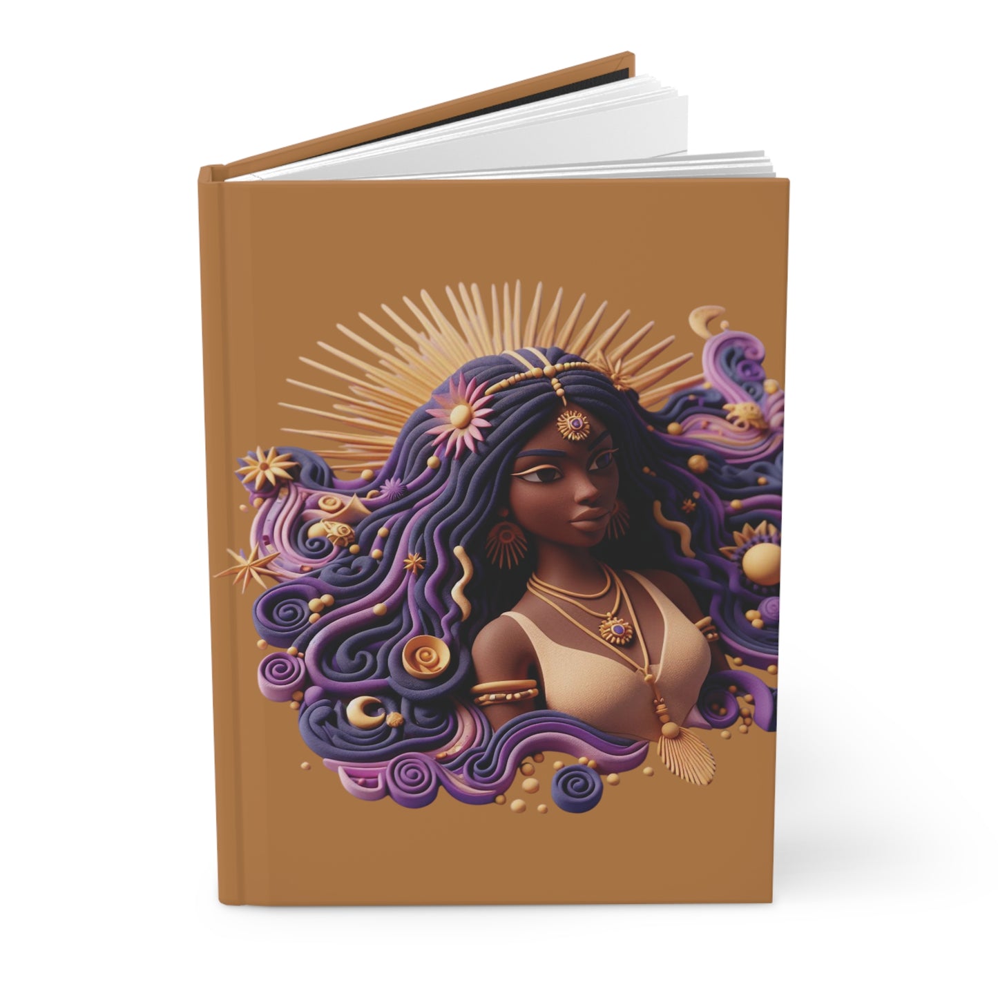 B.M.D Goddess Inspired Hardcover Journal, Boho Writing Notebook, Black Girl Magic, Gift for Writers Spiritual Awakening, Stylish Art Journal