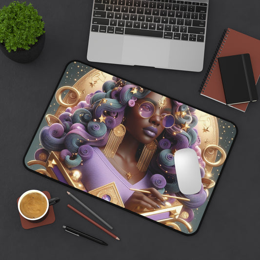 B.M.D Celestial Goddess Desk Mat, Astrology Desk Decor, Office Pad, Unique Gift for Women, Spiritual Workspace Accessory